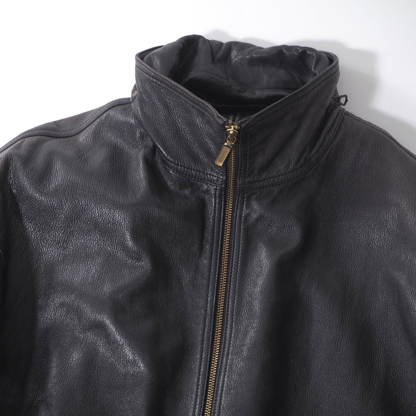 オールド グッチ GUCCI ヴィンテージ レザー ジャケット 50 ダークブラウン メンズ 正規品 6-AC010