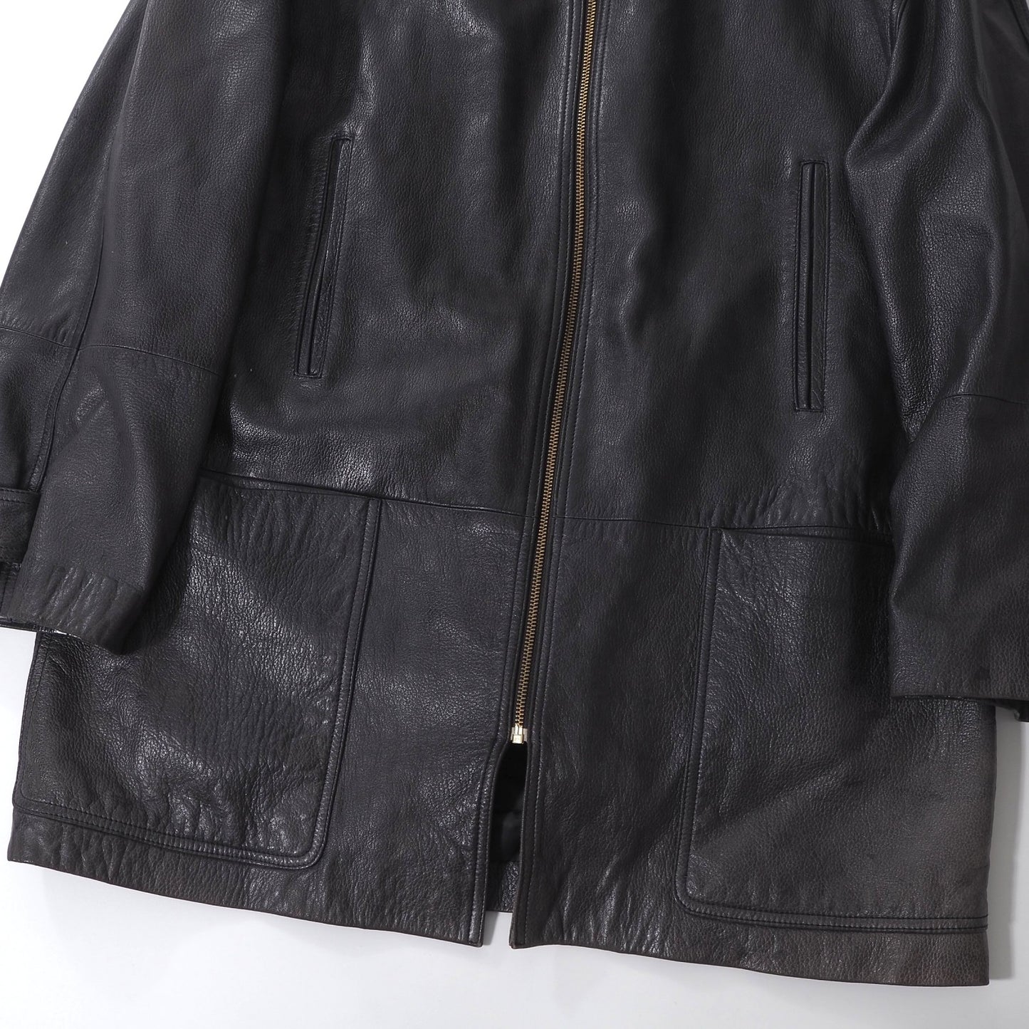 オールド グッチ GUCCI ヴィンテージ レザー ジャケット 50 ダークブラウン メンズ 正規品 6-AC010