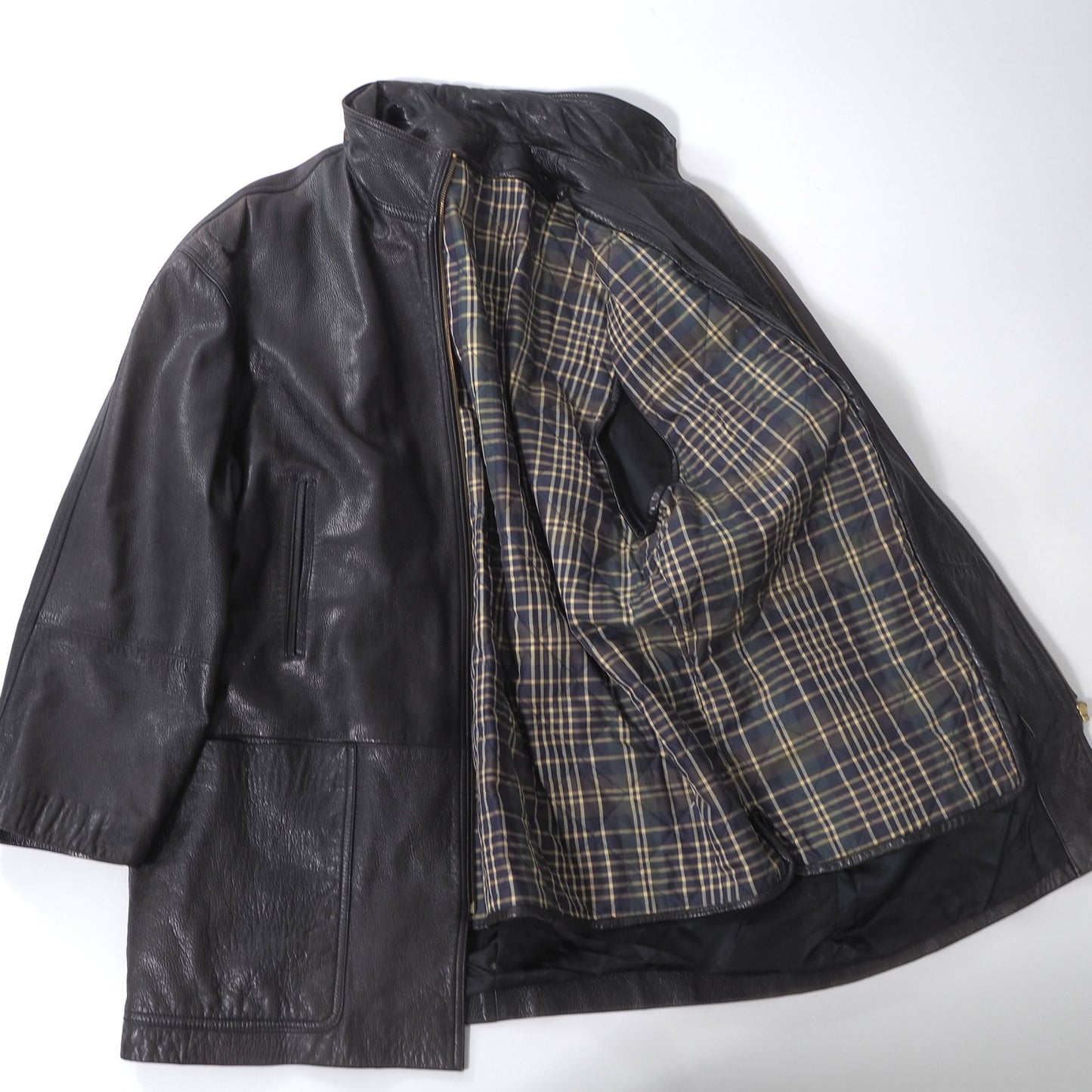 オールド グッチ GUCCI ヴィンテージ レザー ジャケット 50 ダークブラウン メンズ 正規品 6-AC010