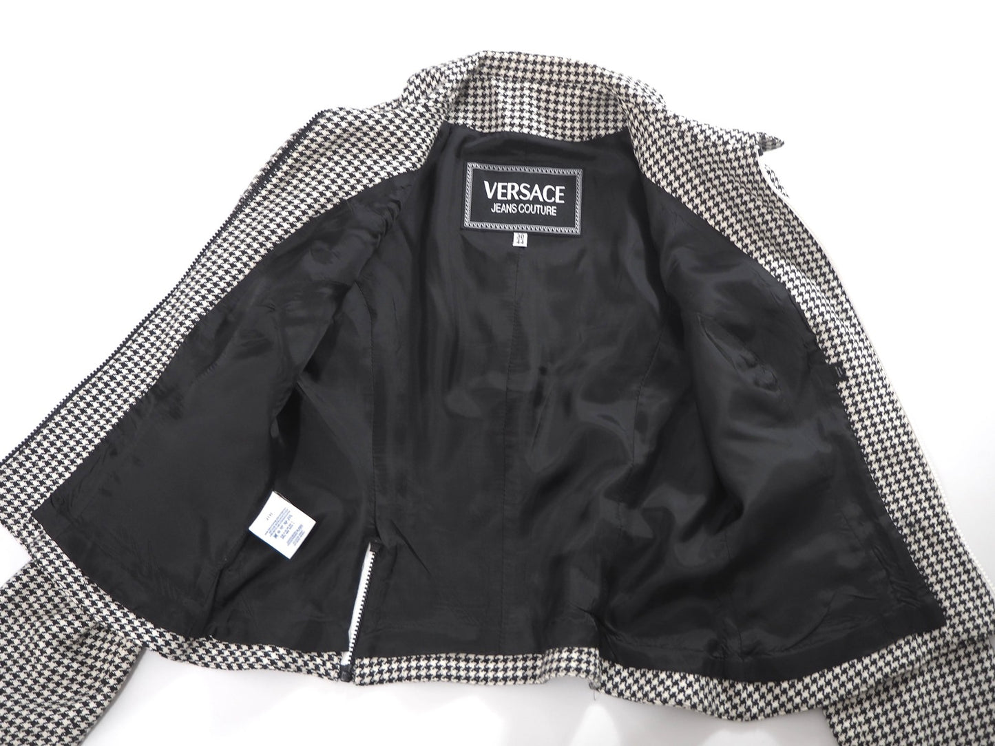 ヴァルサーチェ VERSACE スイングトップ ジャケット ジップアップ 44 千鳥柄 レディース 正規品 6-AC011