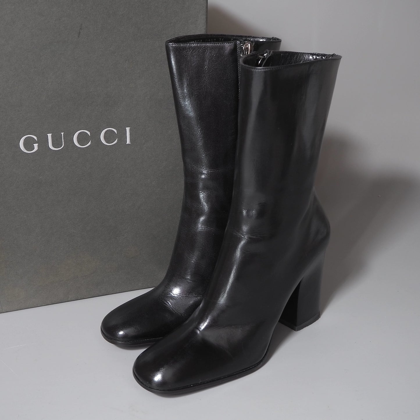 グッチ GUCCI イタリア製 レザーブーツ 36 23cm相当 ブラック レディース 正規品 6-AD006