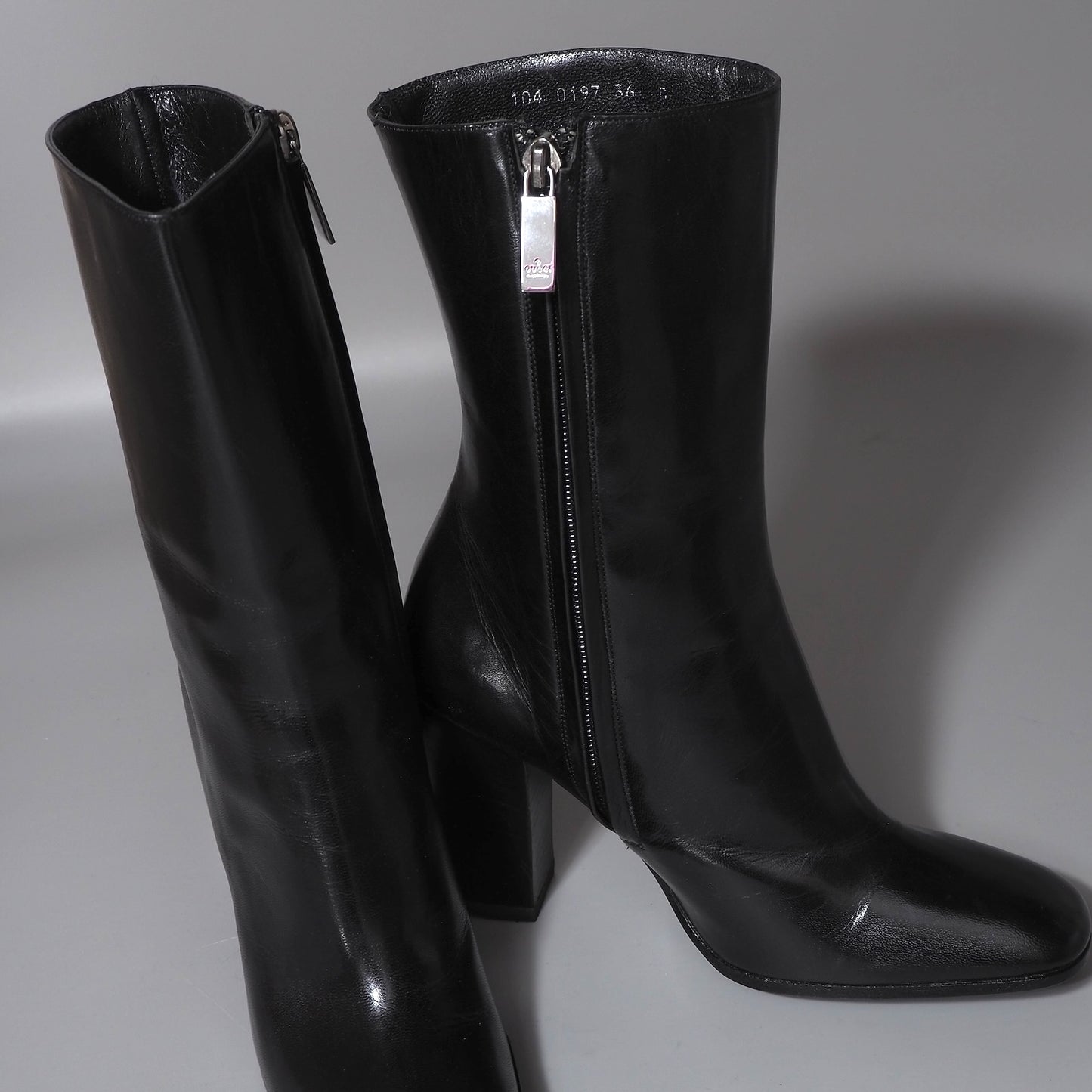 グッチ GUCCI イタリア製 レザーブーツ 36 23cm相当 ブラック レディース 正規品 6-AD006