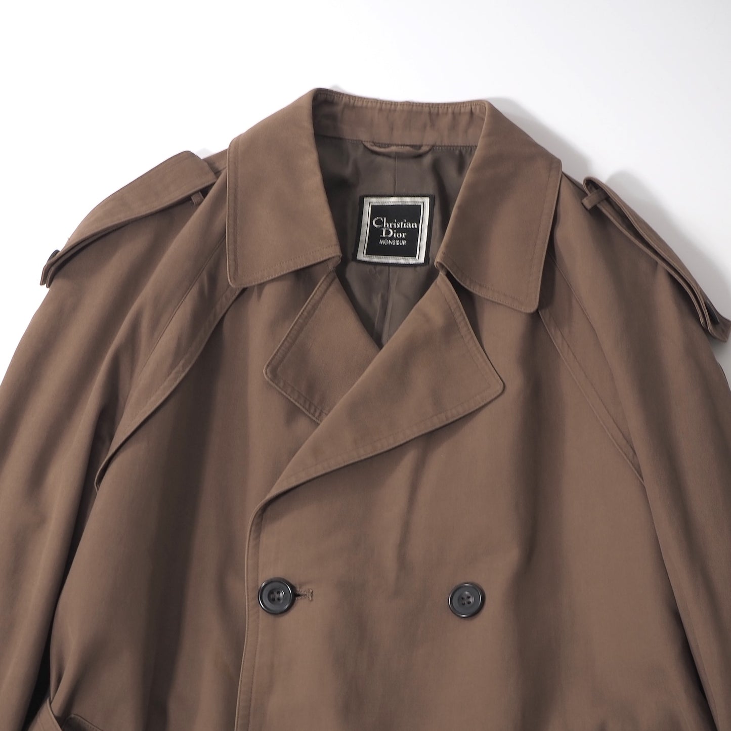 クリスチャンディオール Christian Dior MONSIEUR ヴィンテージ トレンチコート M ブラウン メンズ 正規品 6-AD007
