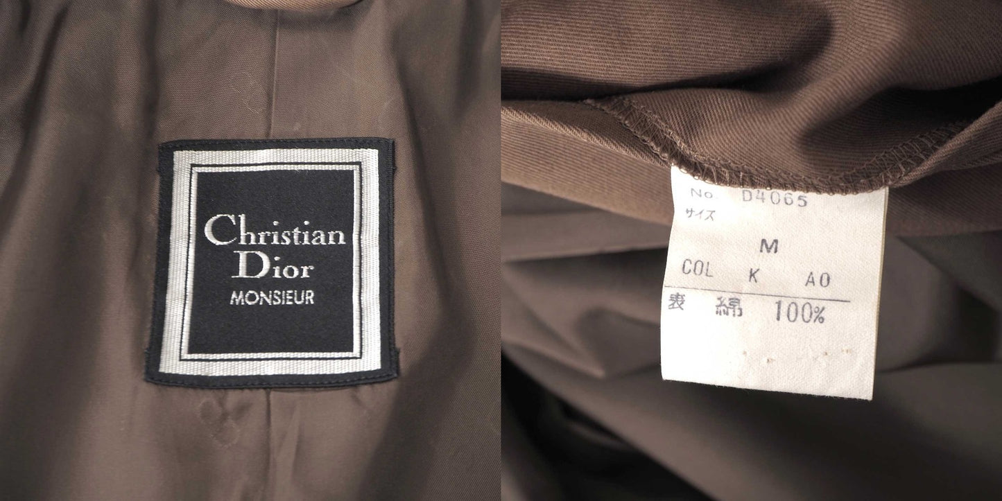 クリスチャンディオール Christian Dior MONSIEUR ヴィンテージ トレンチコート M ブラウン メンズ 正規品 6-AD007