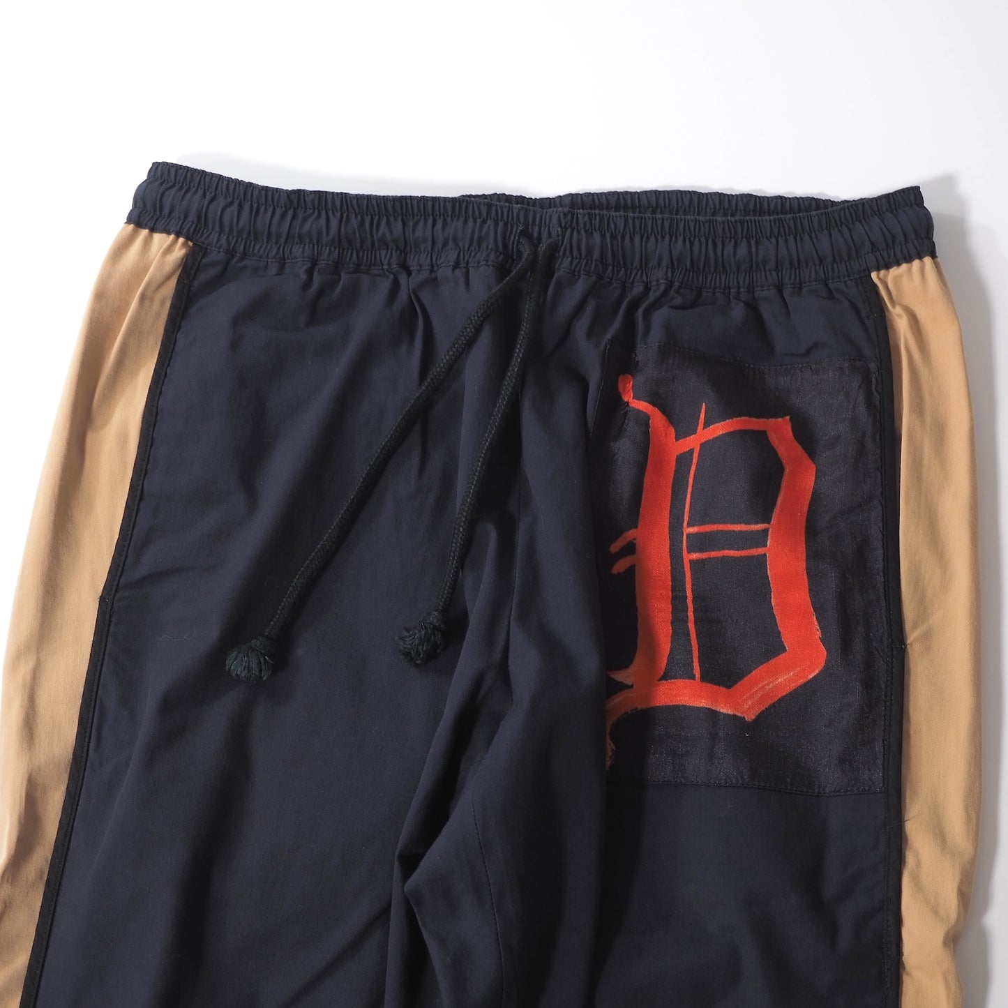 美品 ドリスヴァンノッテン DRIES VAN NOTEN サイドライン イージーパンツ 48 ネイビー ベージュ メンズ 正規品 6-AD008