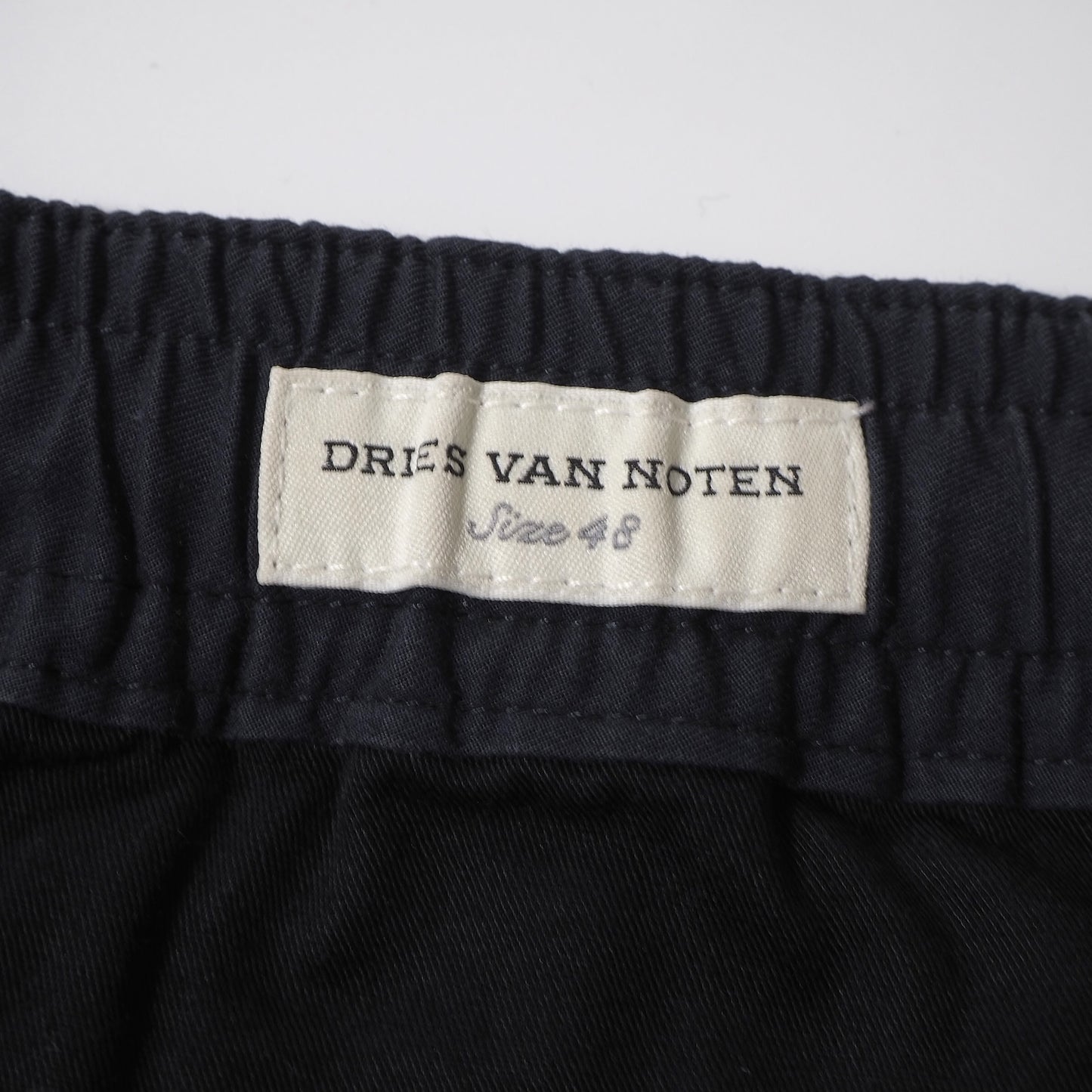 美品 ドリスヴァンノッテン DRIES VAN NOTEN サイドライン イージーパンツ 48 ネイビー ベージュ メンズ 正規品 6-AD008