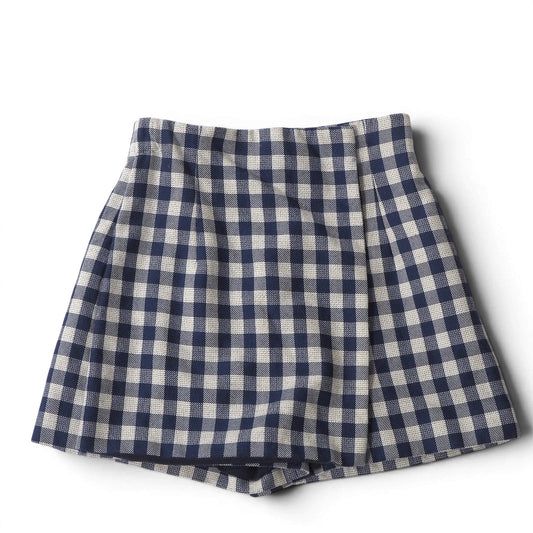 クリスチャンディオール Christian Dior 20年製 キュロット ハーフパンツ ショートパンツ 38 ブルー ホワイト チェック レディース 正規品 6-AD010