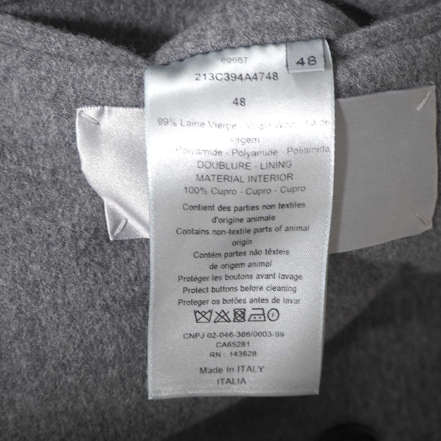 美品 ディオール DIOR 22SS ダブルフェイス ウール ダブルブレスト コート 48 グレー メンズ 正規品 6-AD011