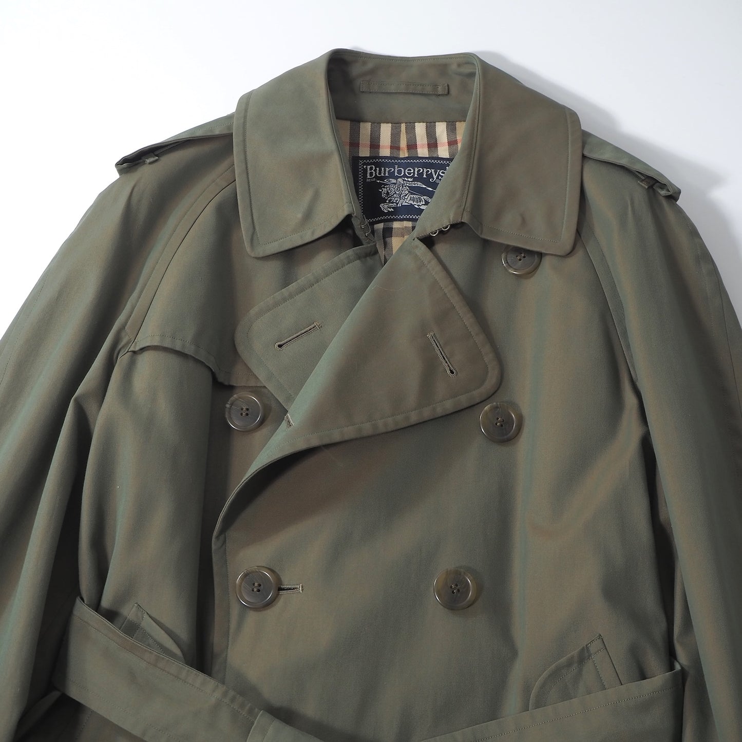 美品 バーバリー Burberry’s ヴィンテージ トレンチコート 90 165 カーキ メンズ 正規品 6-AD017