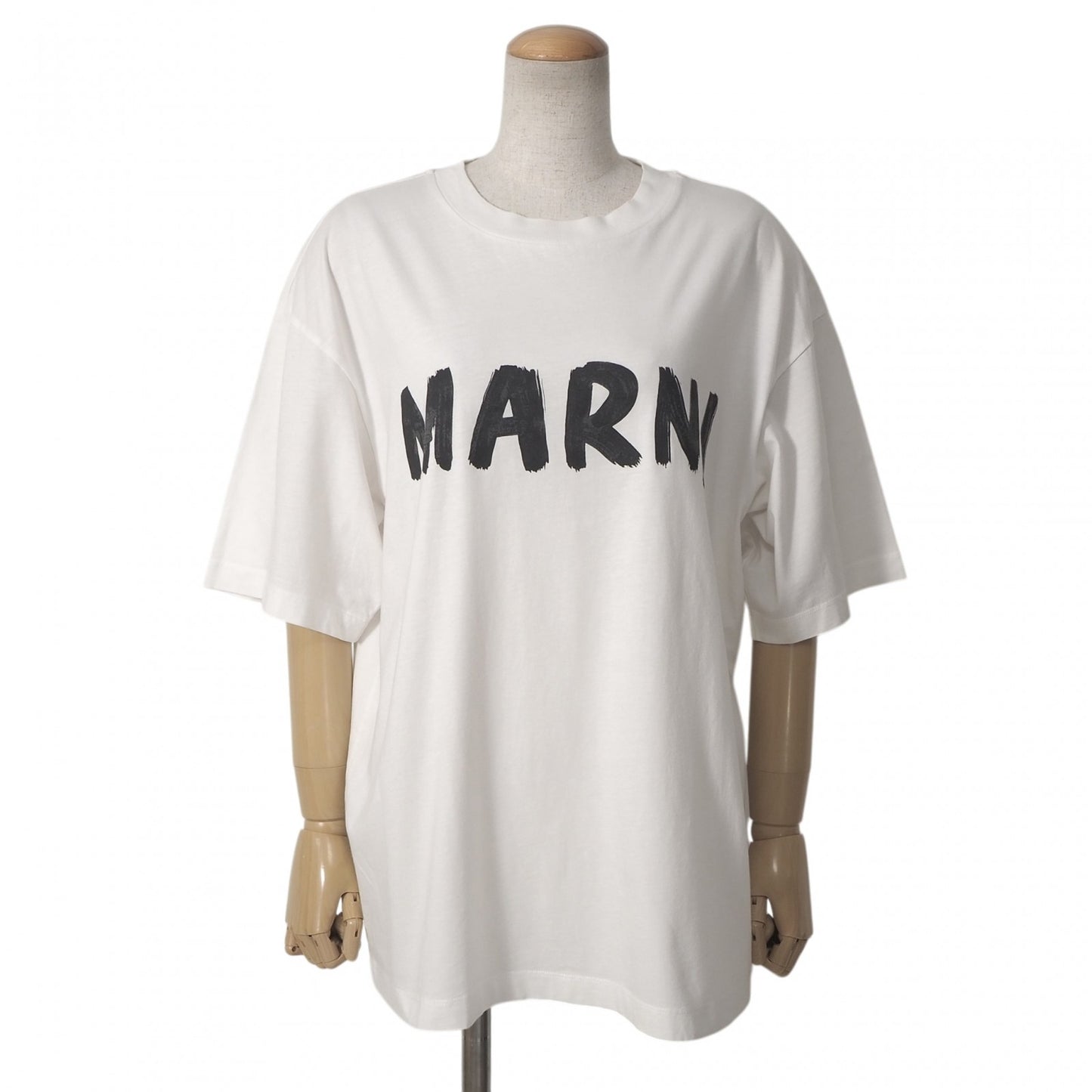 マルニ MARNI 23SS ロゴ クルーネック オーバーサイズ Tシャツ カットソー 40 ホワイト レディース 正規品 6-AD021
