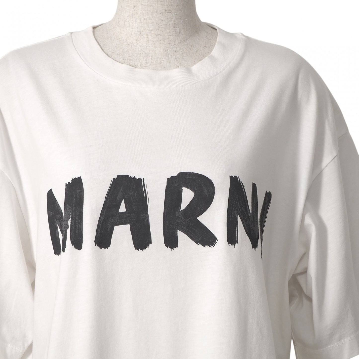 マルニ MARNI 23SS ロゴ クルーネック オーバーサイズ Tシャツ カットソー 40 ホワイト レディース 正規品 6-AD021
