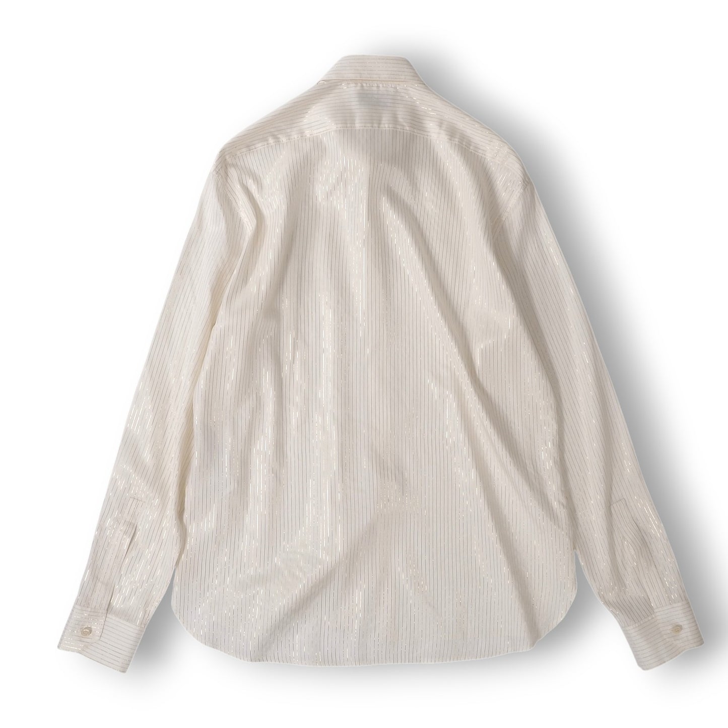 サンローラン SAINT LAURENT PARIS シルク 長袖 シャツ 41 ホワイト ゴールド メンズ 正規品 6-AD022