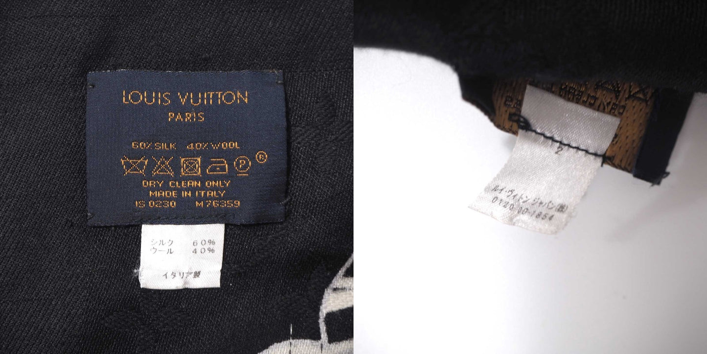 ルイヴィトン Louis Vuitton 20AW M76359 ジャイアントモノグラム ジャングル 大判 ストール ブラック 正規品 6-AD023