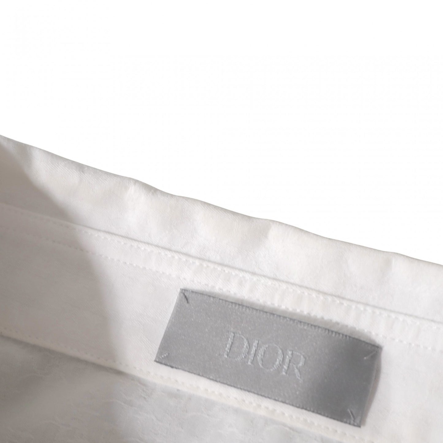 ディオール DIOR 20年製 オブリーク ジャガード 長袖 シャツ 40 ホワイト メンズ 正規品 6-AE025
