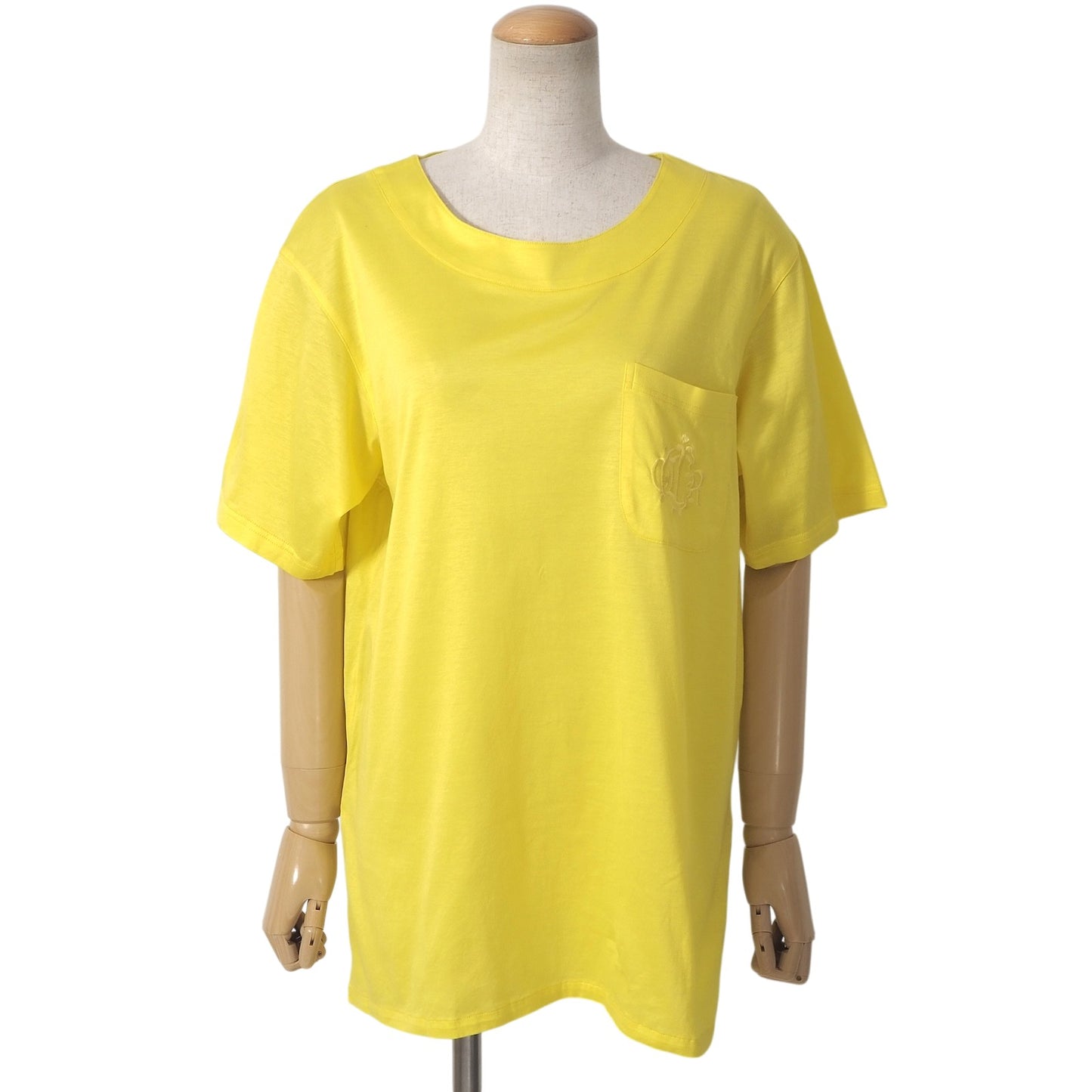 美品 クリスチャンディオール Christian Dior ヴィンテージ エンブロイダリー 半袖 Tシャツ M イエロー レディース 正規品 6-AE027