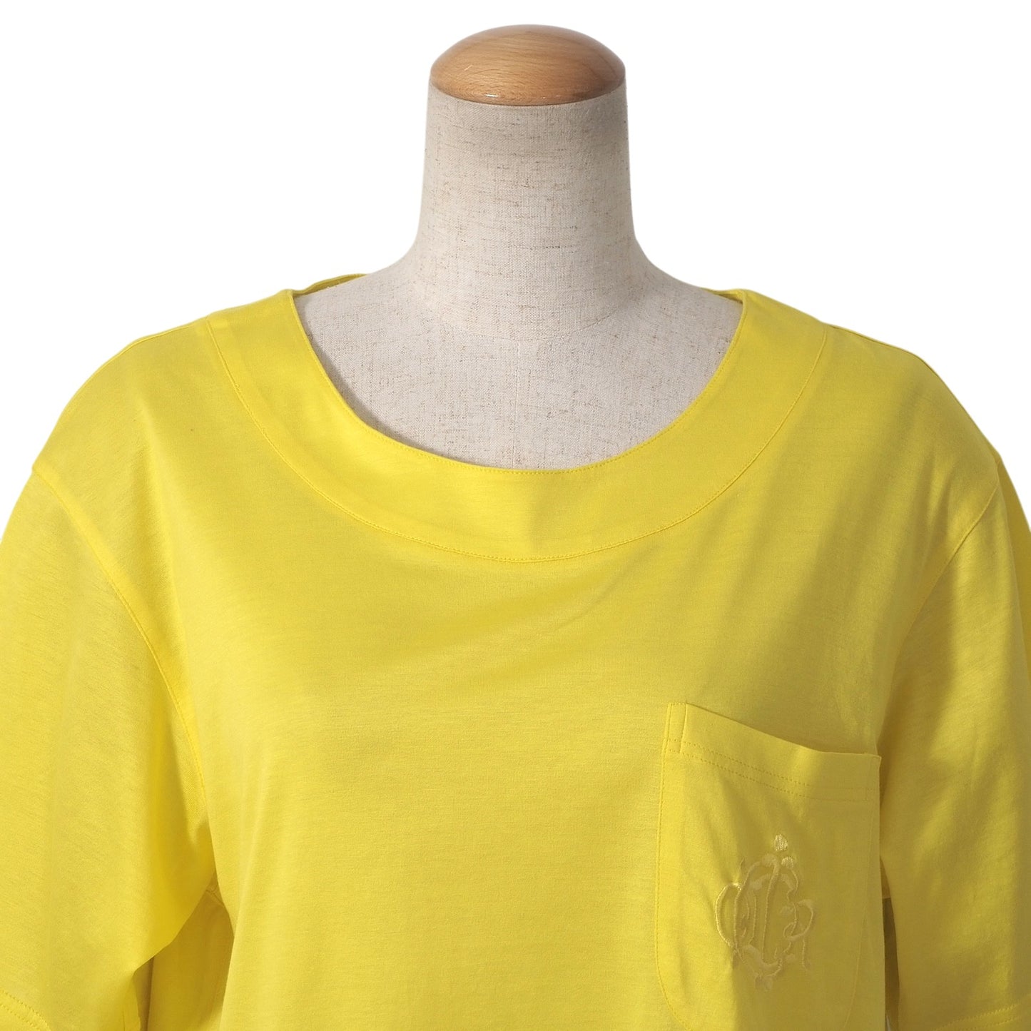 美品 クリスチャンディオール Christian Dior ヴィンテージ エンブロイダリー 半袖 Tシャツ M イエロー レディース 正規品 6-AE027