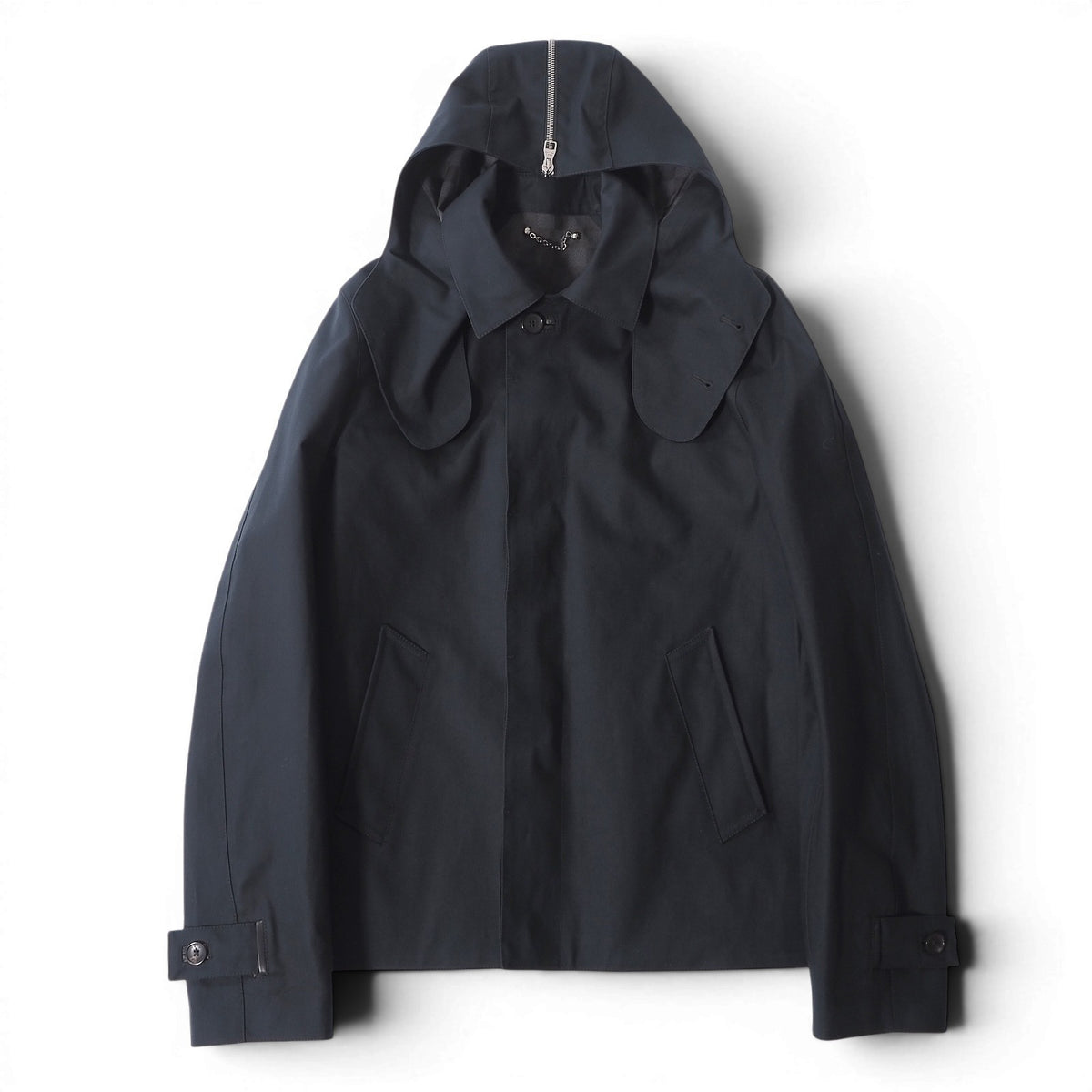 ルイヴィトン LOUIS VUITTON 裏地ダミエ柄 フーデッド ジャケット マッキントッシ 46 ネイビー メンズ 正規品 6-AE031