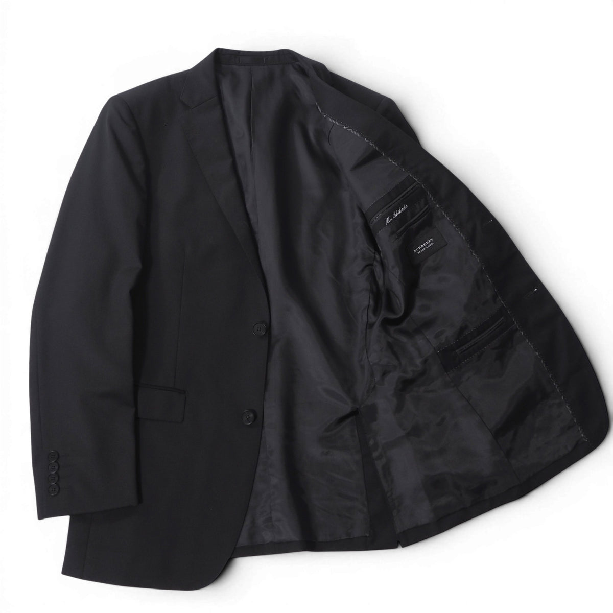 美品 バーバリー ブラックレーベル BURBERRY BALACK LABEL ウール スーツ ジャケット パンツ 40 ブラック メンズ 正規品 6-AE033