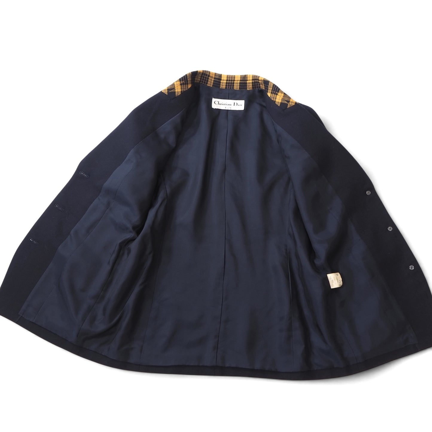 美品 クリスチャンディオール Christian Dior ヴィンテージ セットアップ スーツ ジャケット ショートパンツ M ネイビー オレンジ レディース 正規品 6-AG041