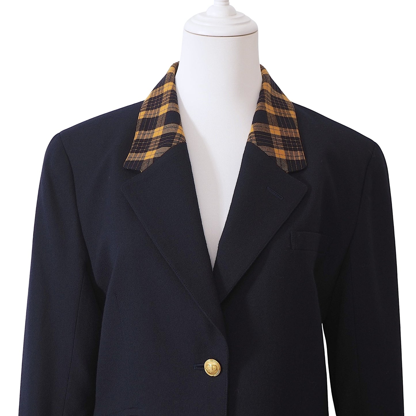 美品 クリスチャンディオール Christian Dior ヴィンテージ セットアップ スーツ ジャケット ショートパンツ M ネイビー オレンジ レディース 正規品 6-AG041