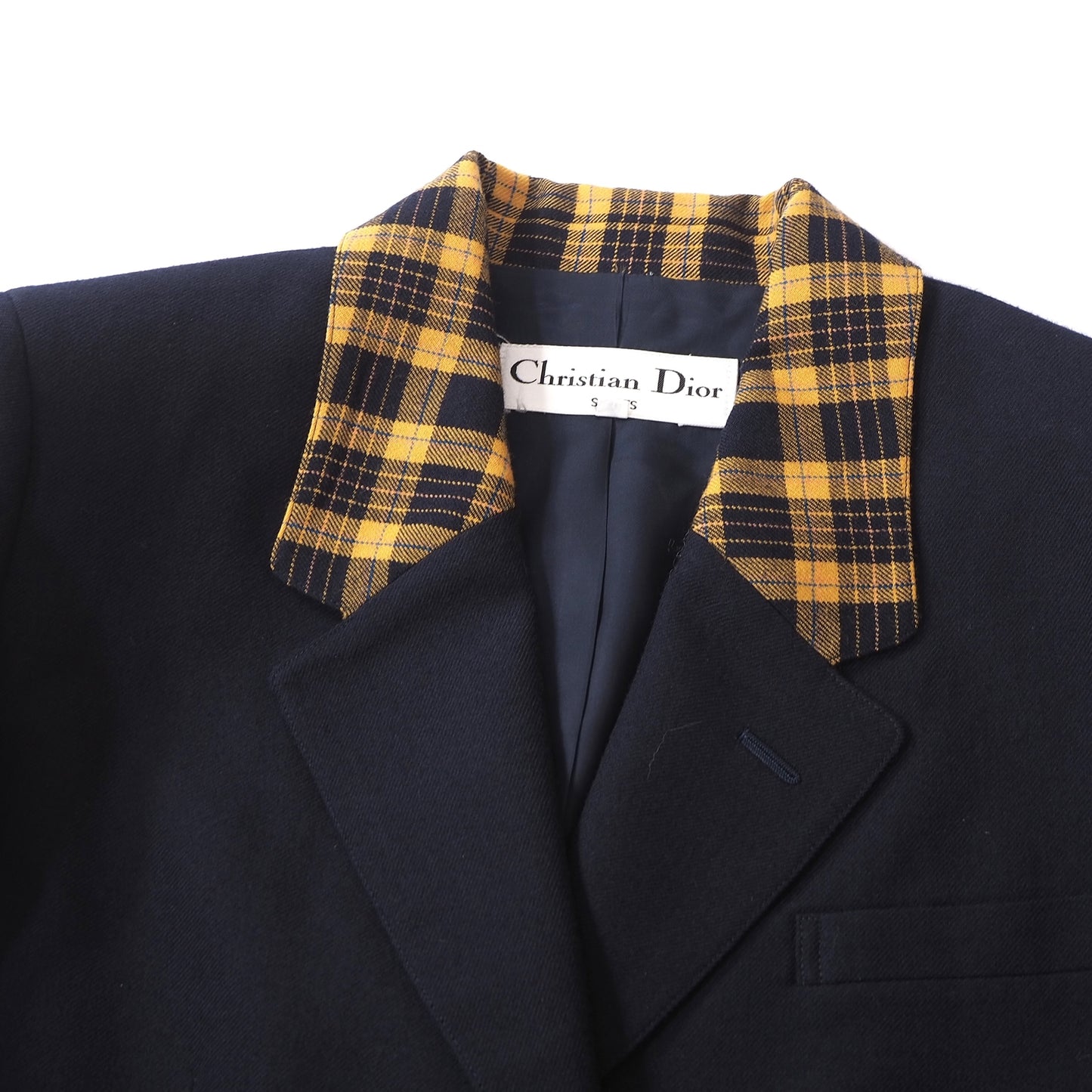 美品 クリスチャンディオール Christian Dior ヴィンテージ セットアップ スーツ ジャケット ショートパンツ M ネイビー オレンジ レディース 正規品 6-AG041