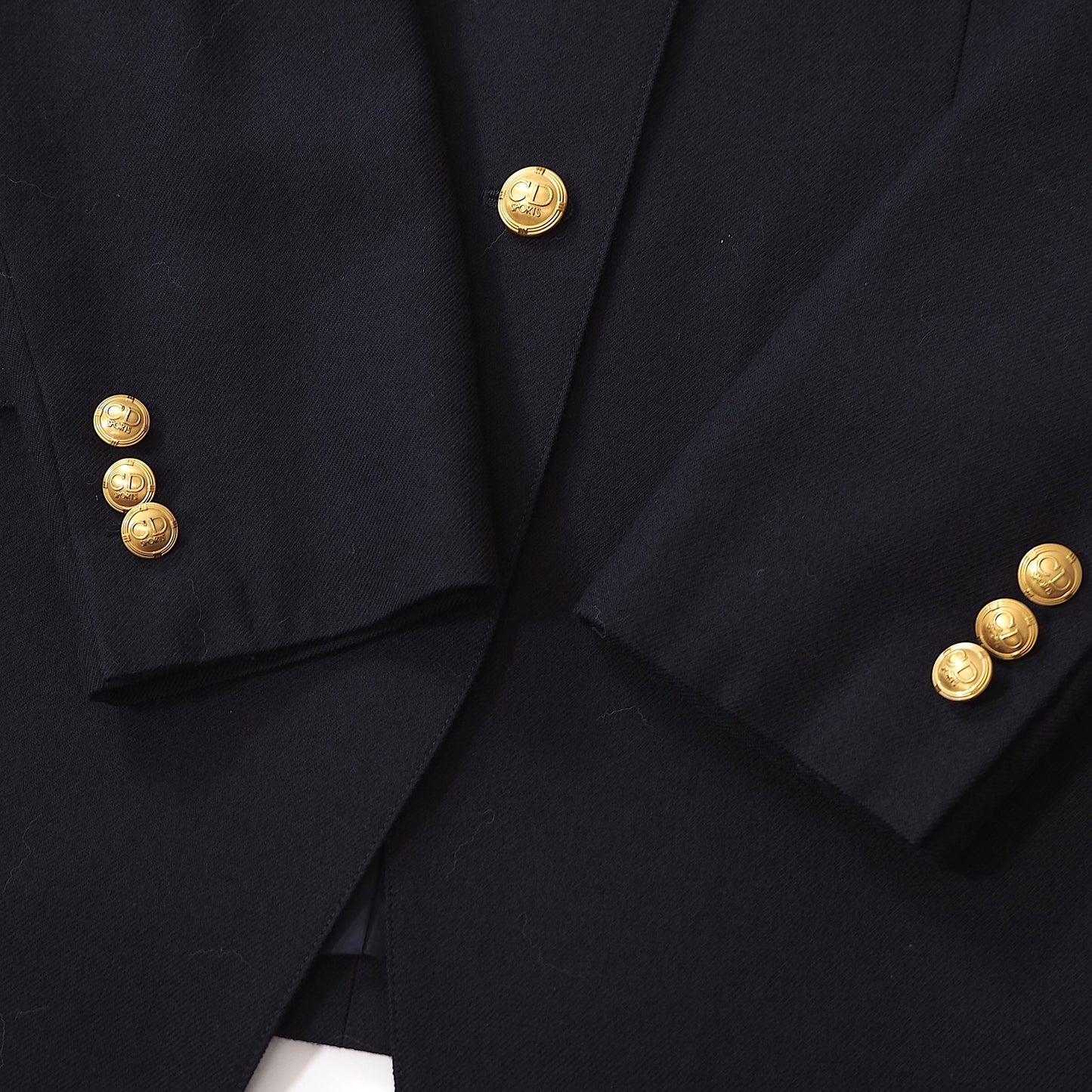 美品 クリスチャンディオール Christian Dior ヴィンテージ セットアップ スーツ ジャケット ショートパンツ M ネイビー オレンジ レディース 正規品 6-AG041