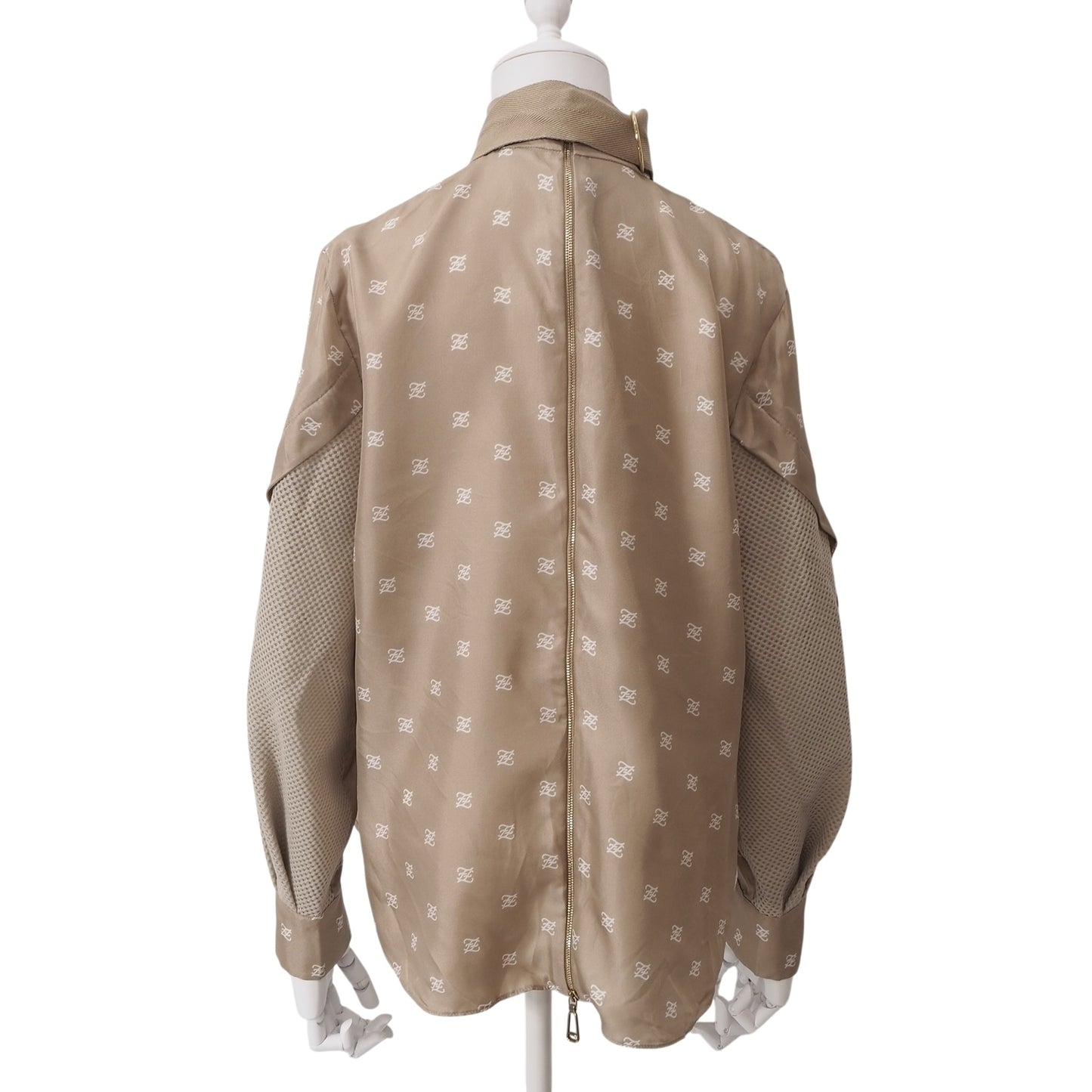 フェンディ FENDI FFモチーフ ベルトテッド シルク ブラウス ジャケット 38 シャンパンゴールド レディース 正規品 6-AG045