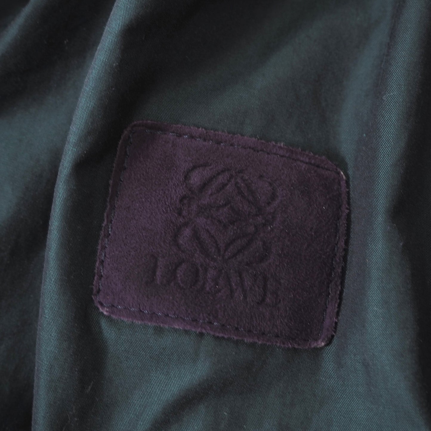 ロエベ LOEWE スペイン製 ヴィンテージ レザー ボンバージャケット 中綿 50 パープル メンズ 正規品 6-DC001