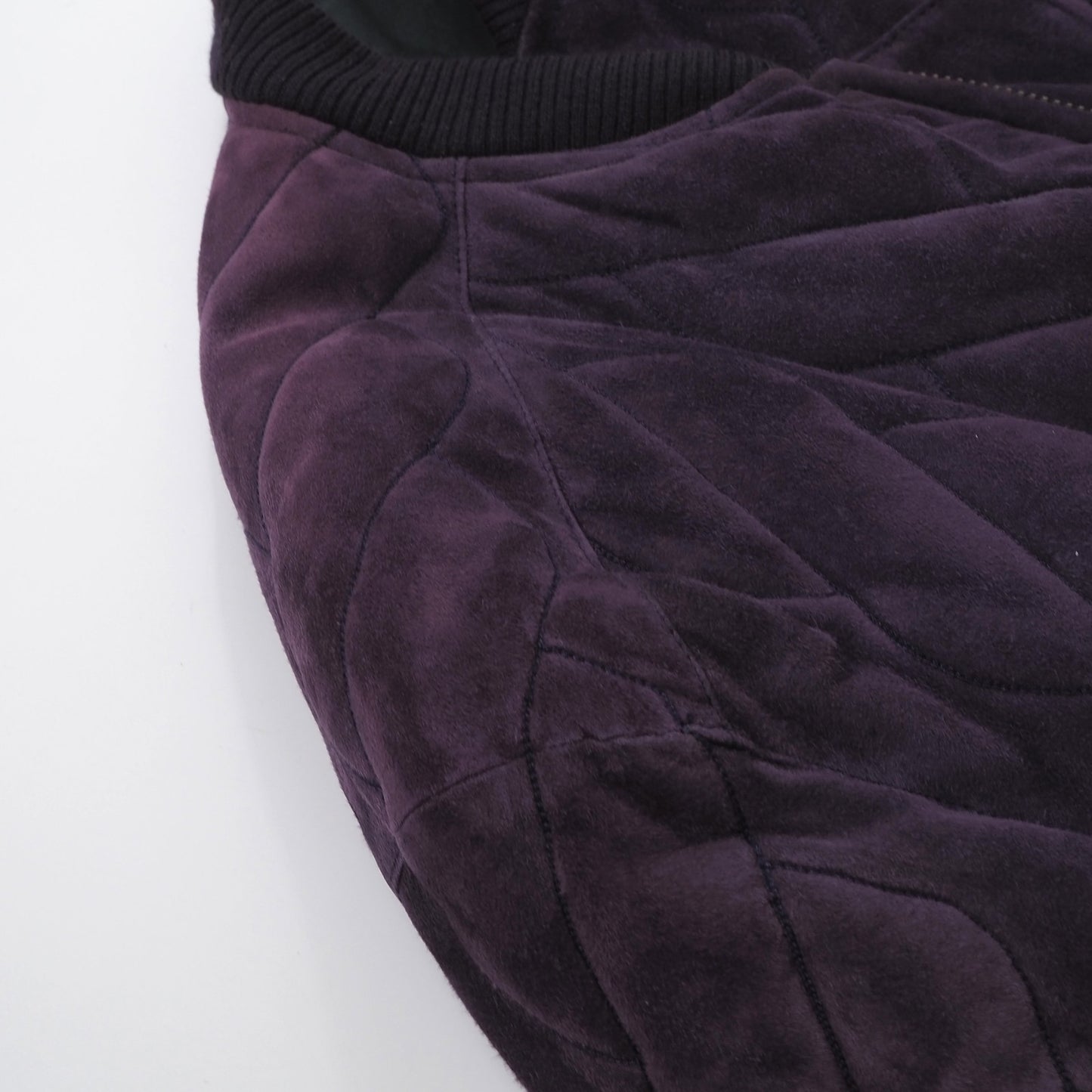 ロエベ LOEWE スペイン製 ヴィンテージ レザー ボンバージャケット 中綿 50 パープル メンズ 正規品 6-DC001