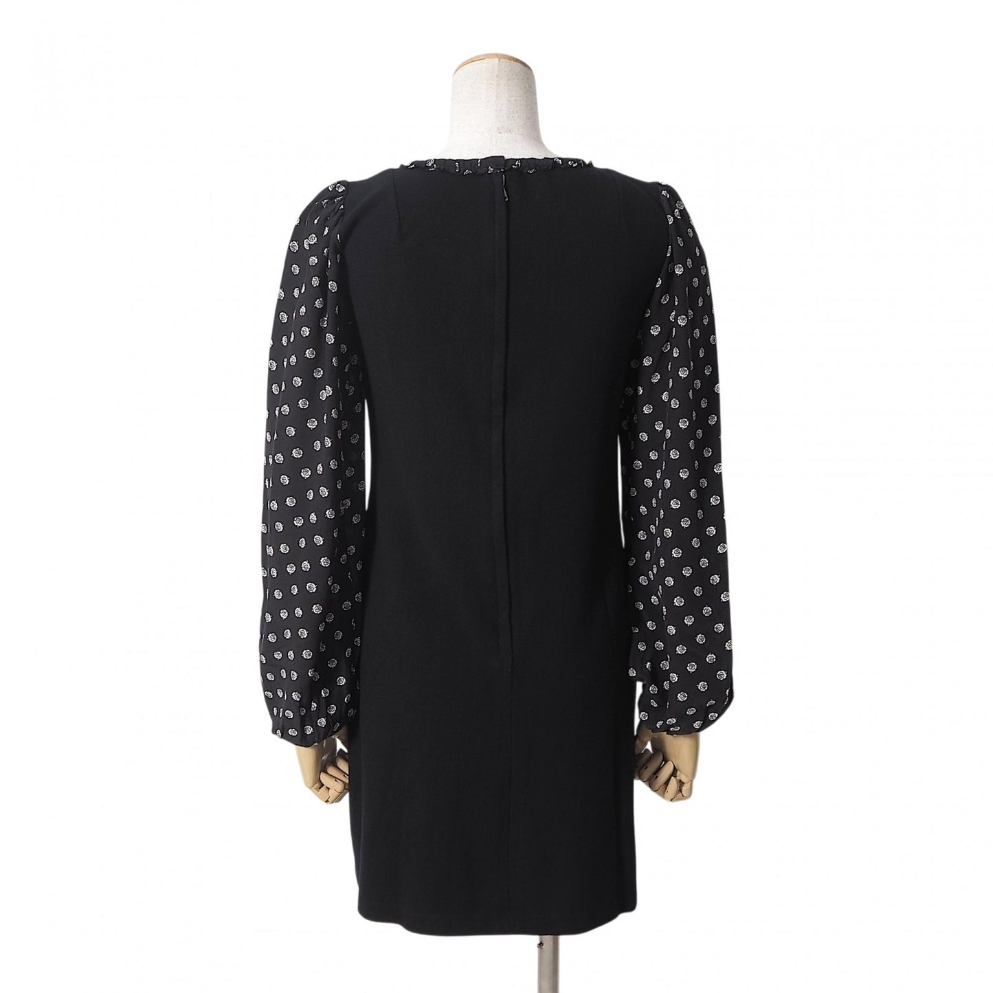 美品 ドルチェ&ガッバーナ DOLCE&GABBANA パフスリーブ ワンピース 36 花柄 ブラック レディース 正規品 6-DE026