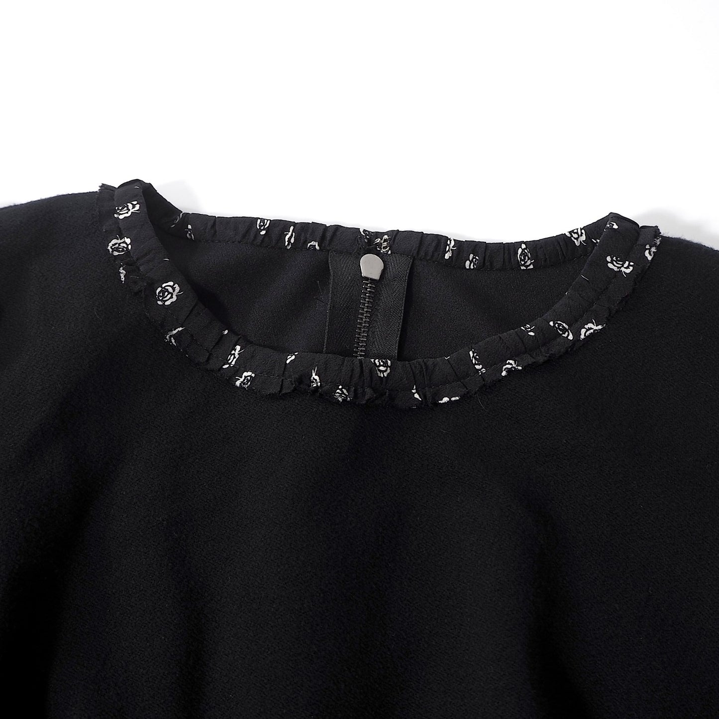 美品 ドルチェ&ガッバーナ DOLCE&GABBANA パフスリーブ ワンピース 36 花柄 ブラック レディース 正規品 6-DE026