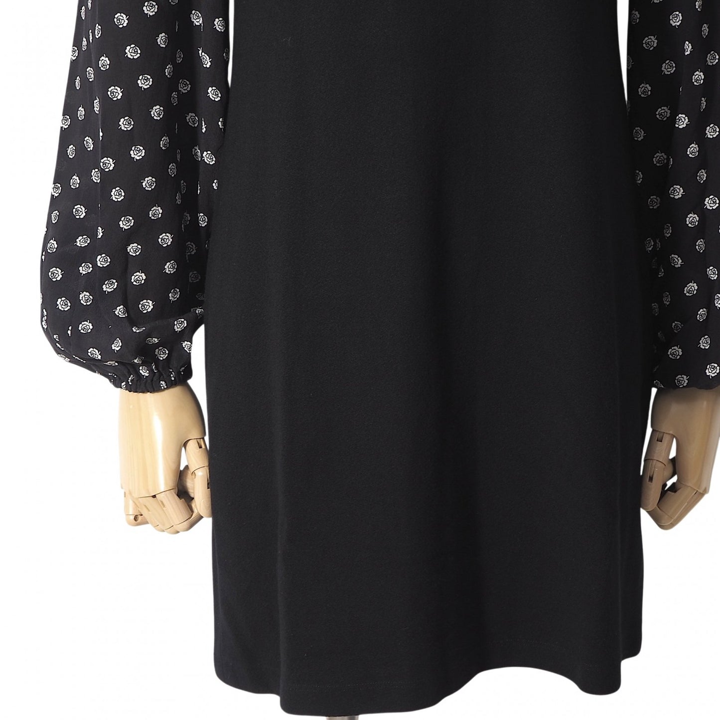 美品 ドルチェ&ガッバーナ DOLCE&GABBANA パフスリーブ ワンピース 36 花柄 ブラック レディース 正規品 6-DE026