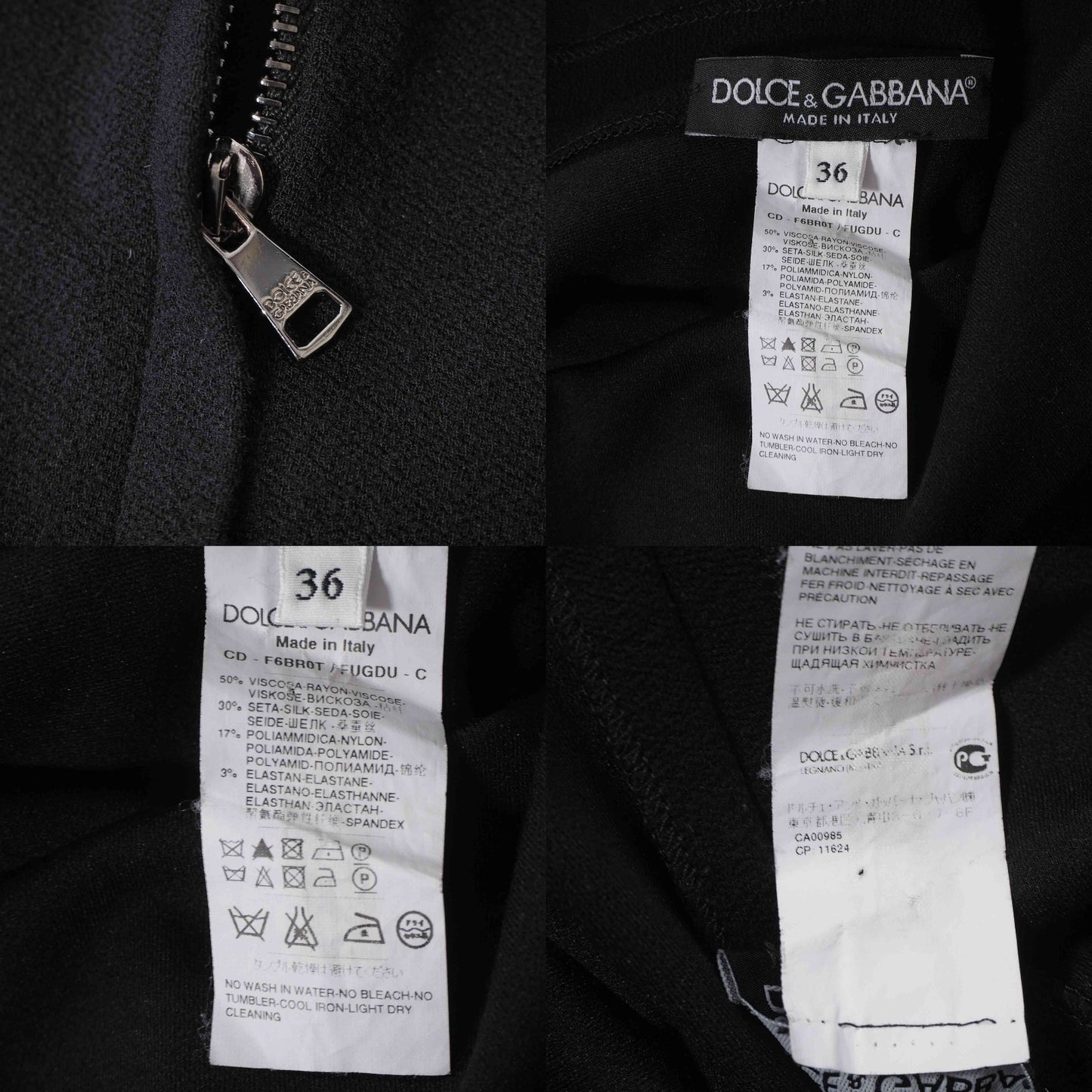 美品 ドルチェ&ガッバーナ DOLCE&GABBANA パフスリーブ ワンピース 36 花柄 ブラック レディース 正規品 6-DE026