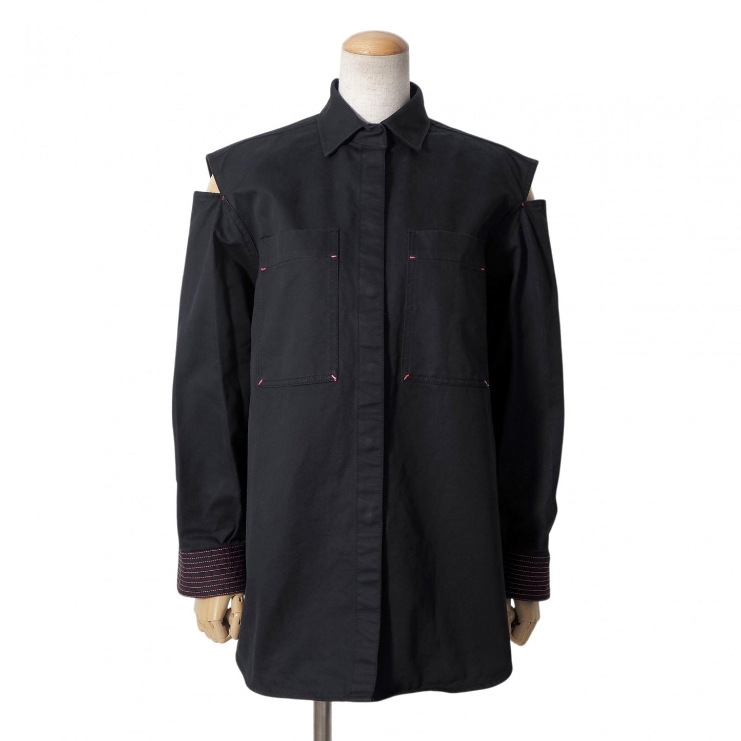 ヴァレンティノ VALENTINO 変形 長袖 シャツ 40 ブラック レディース 正規品 6-DE027