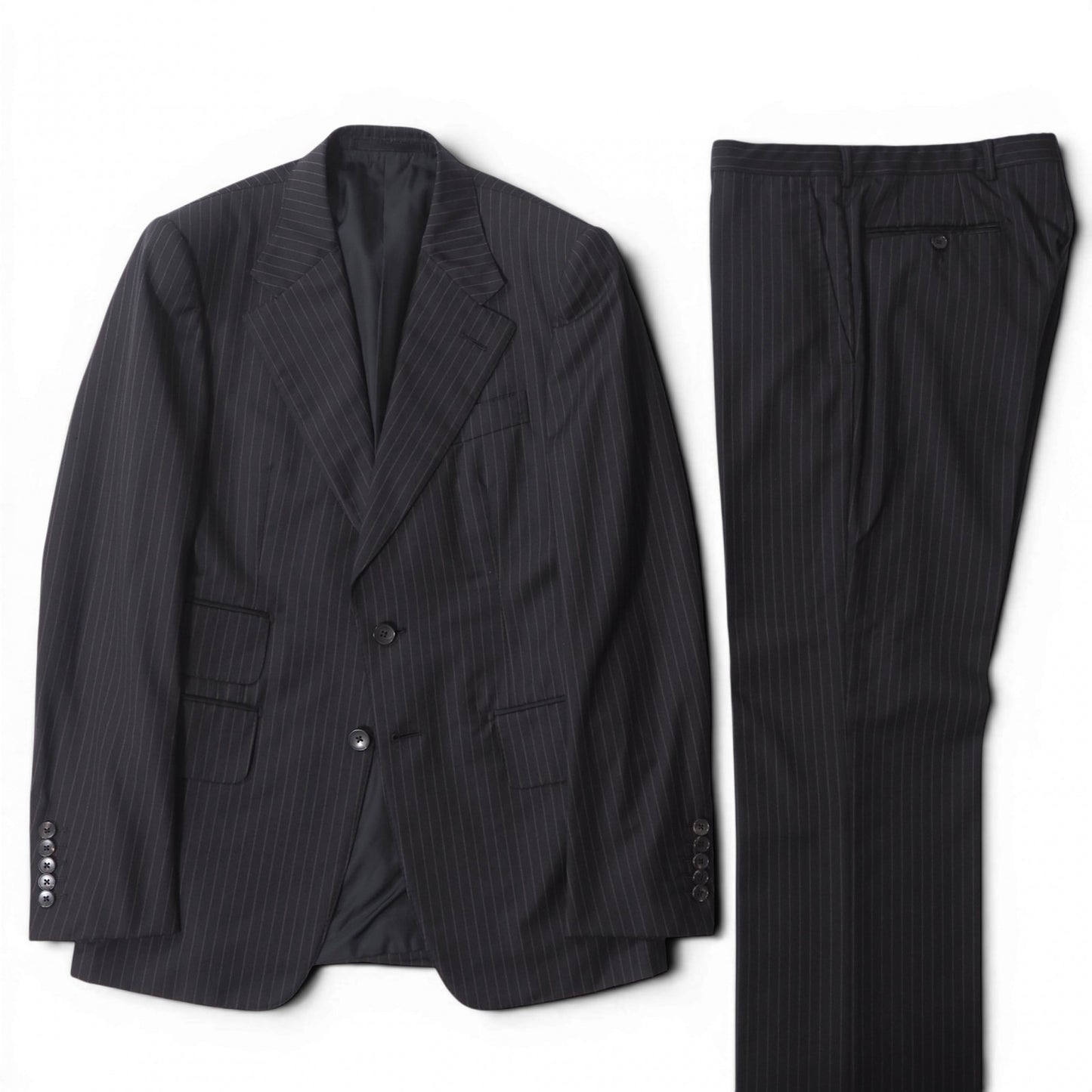 グッチ GUCCI トムフォード期 スーツ ジャケット パンツ 46 ダークグレーストライプ メンズ 正規品 6-DE031