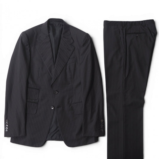 グッチ GUCCI トムフォード期 スーツ ジャケット パンツ 46 ダークグレーストライプ メンズ 正規品 6-DE031