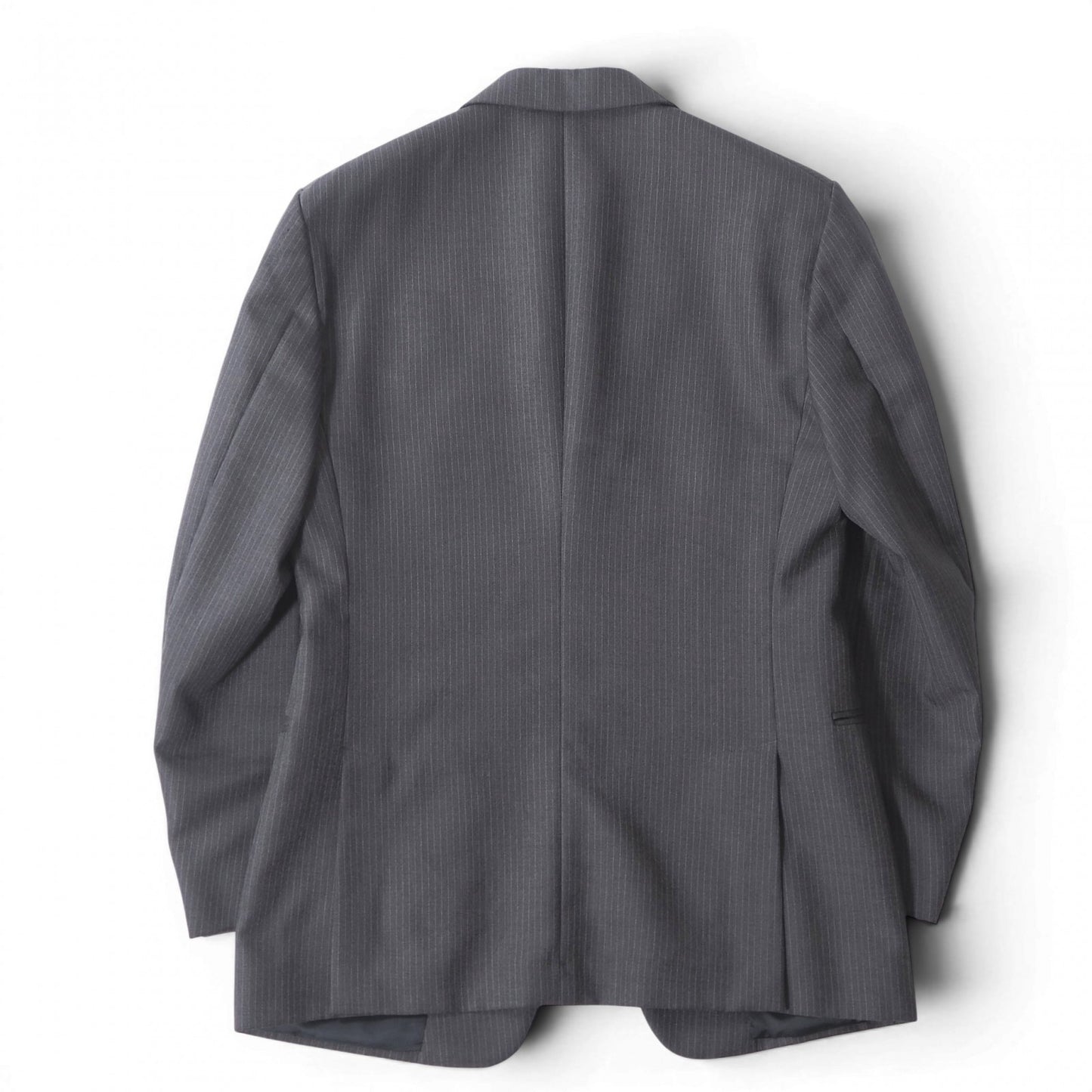 美品 プラダ PRADA スーツ ジャケット パンツ 48 グレー ストライプ メンズ 正規品 6-DE033