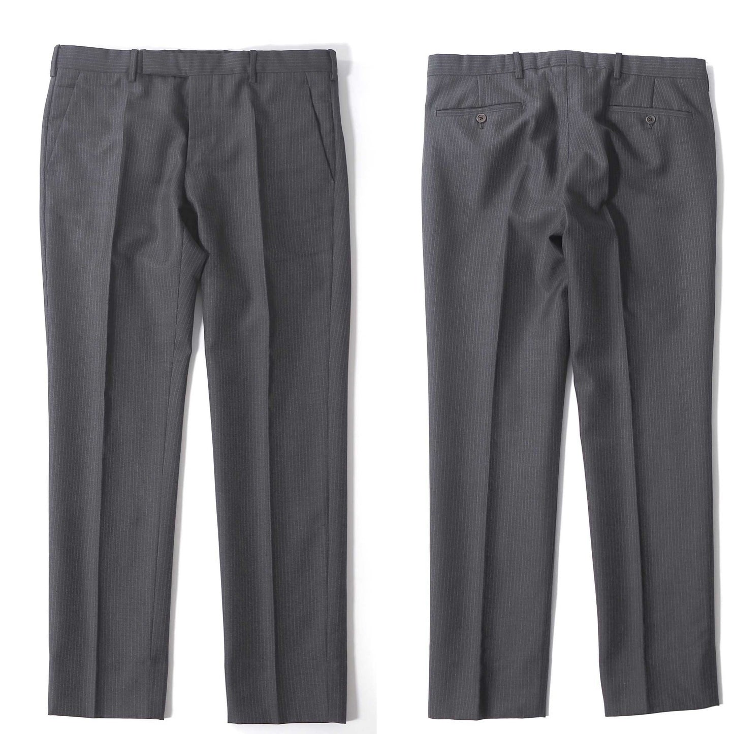 美品 プラダ PRADA スーツ ジャケット パンツ 48 グレー ストライプ メンズ 正規品 6-DE033