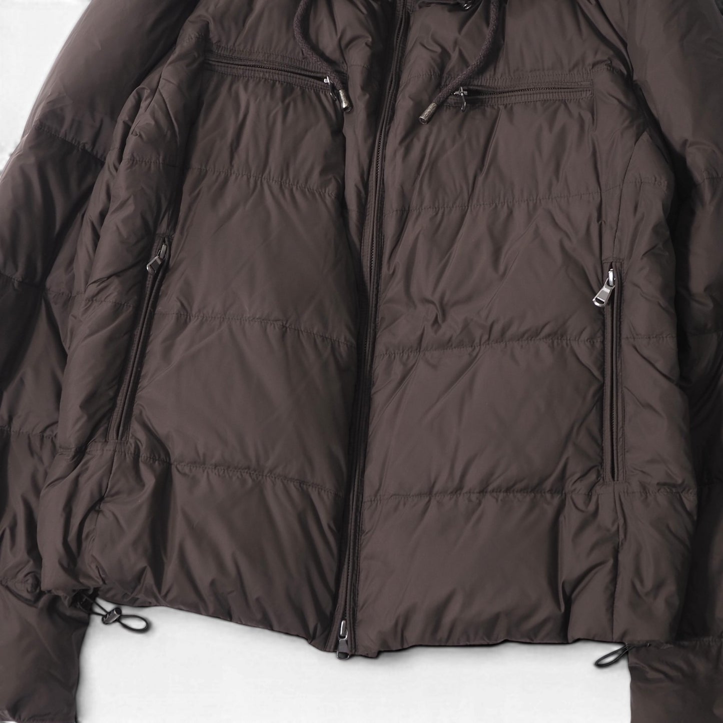 美品 ブルネロクチネリ BRUNELLO CUCINELLI イタリア製 フーデッド ダウンジャケット M ブラウン ハンガー付 メンズ 正規品 6-DE035