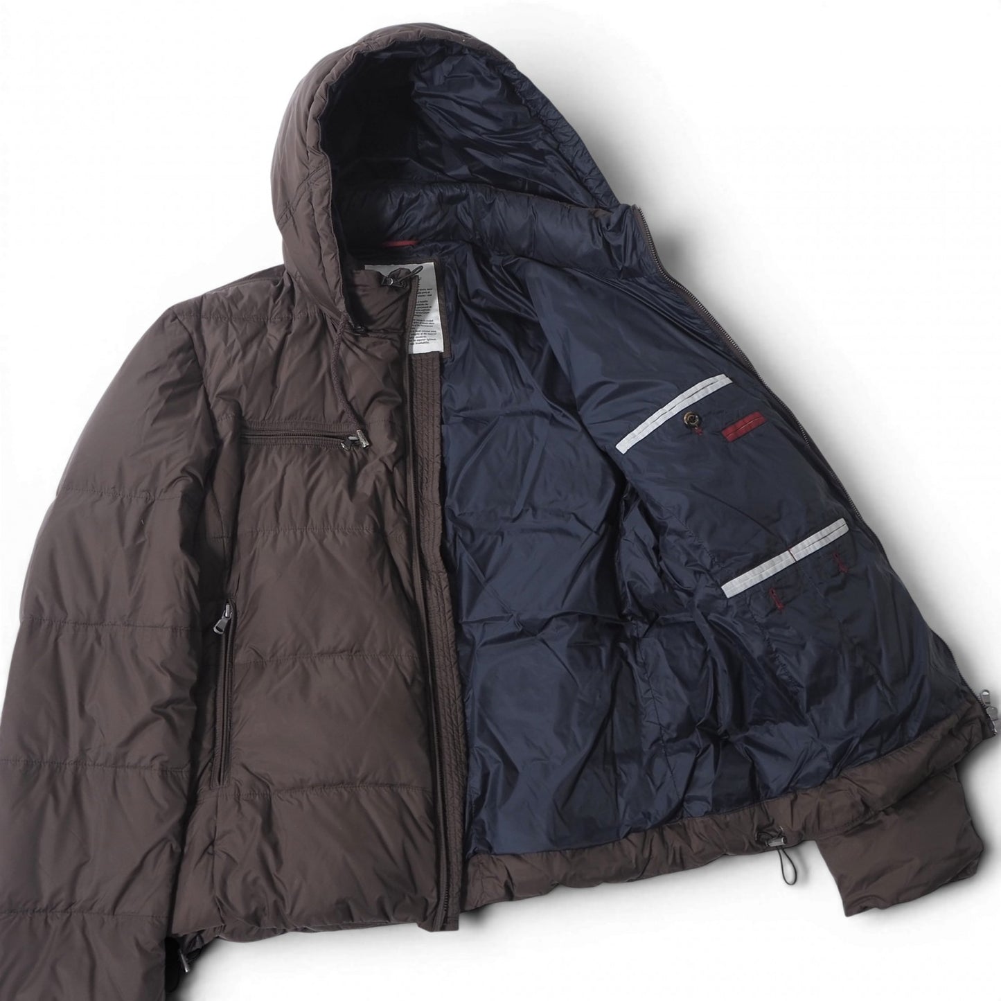 美品 ブルネロクチネリ BRUNELLO CUCINELLI イタリア製 フーデッド ダウンジャケット M ブラウン ハンガー付 メンズ 正規品 6-DE035
