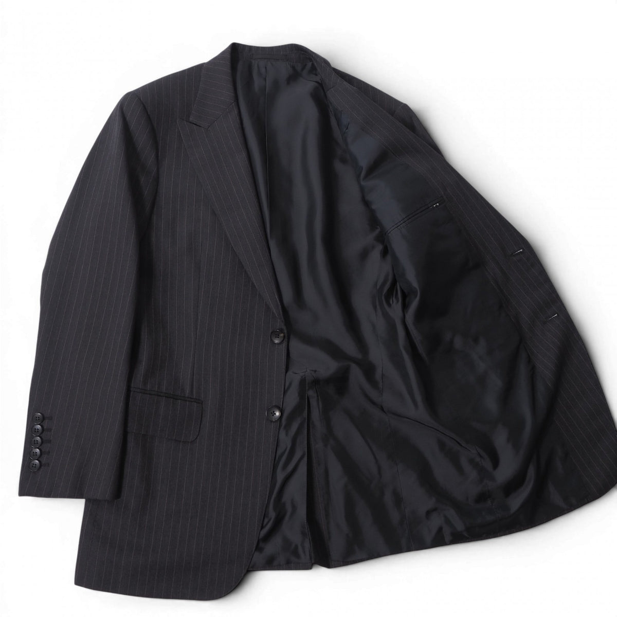 グッチ GUCCI トムフォード期 スーツ ピークド ジャケット パンツ 46 グレーストライプ メンズ 正規品 6-DE036