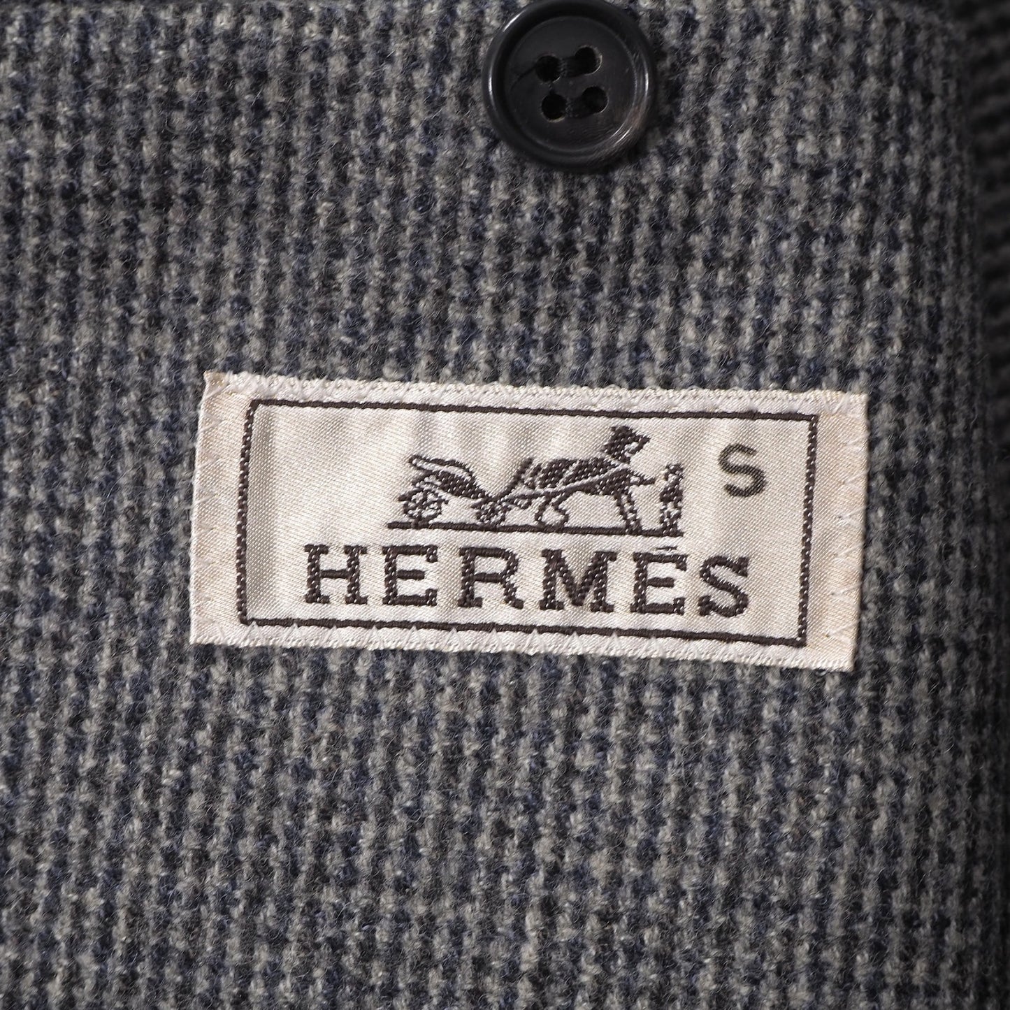 美品 エルメス HERMES ウール カジュアル ジャケット 46 グレー メンズ 正規品 6-DE038