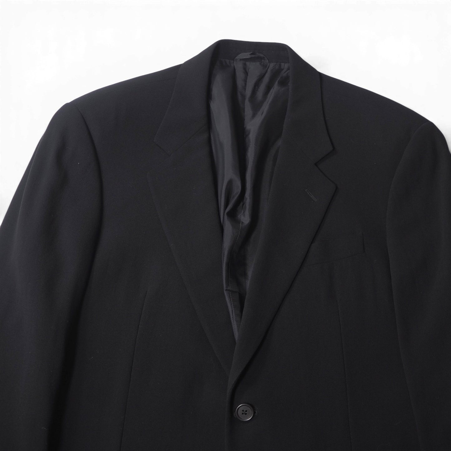 ジョルジオアルマーニ GIORGIO ARMANI ヴィンテージ 黒タグ ウール ストレッチ スーツ 50 ブラック メンズ 正規品 6-DE039