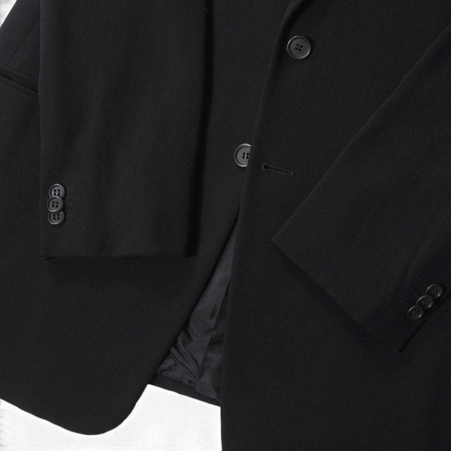 ジョルジオアルマーニ GIORGIO ARMANI ヴィンテージ 黒タグ ウール ストレッチ スーツ 50 ブラック メンズ 正規品 6-DE039