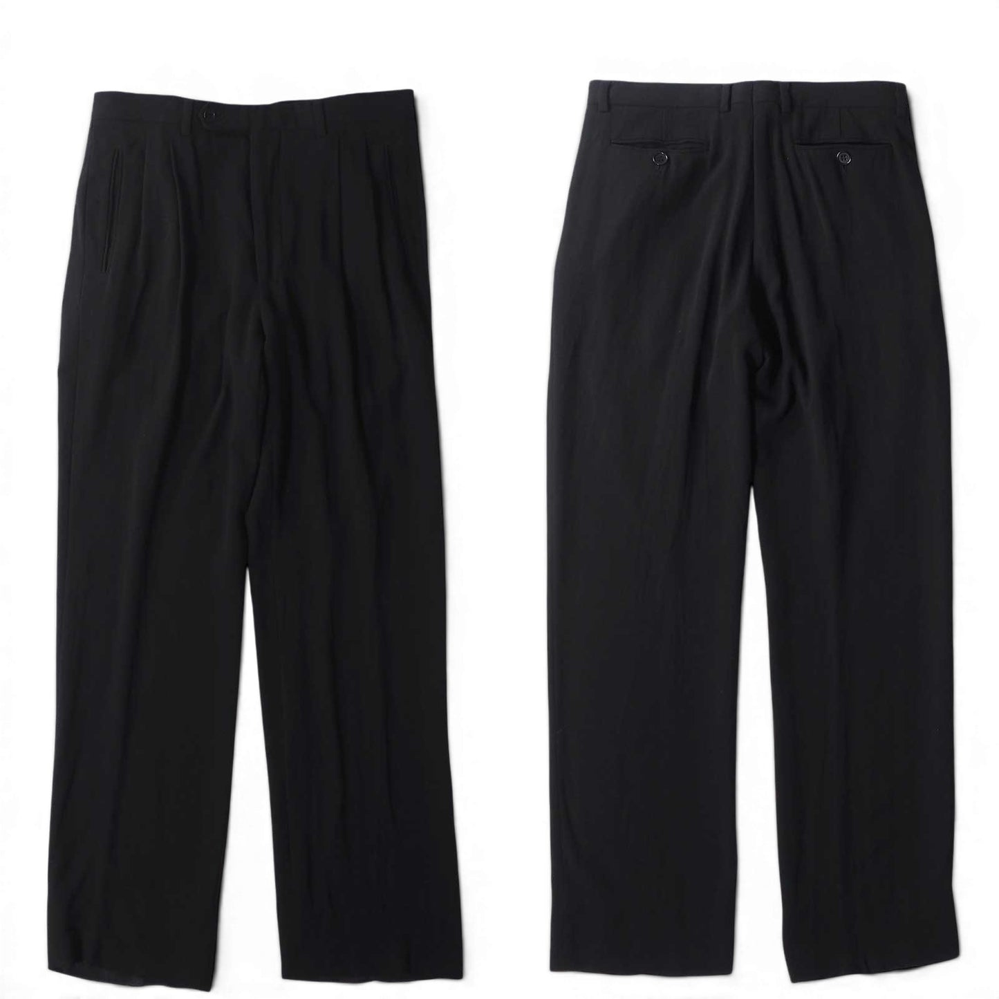 ジョルジオアルマーニ GIORGIO ARMANI ヴィンテージ 黒タグ ウール ストレッチ スーツ 50 ブラック メンズ 正規品 6-DE039