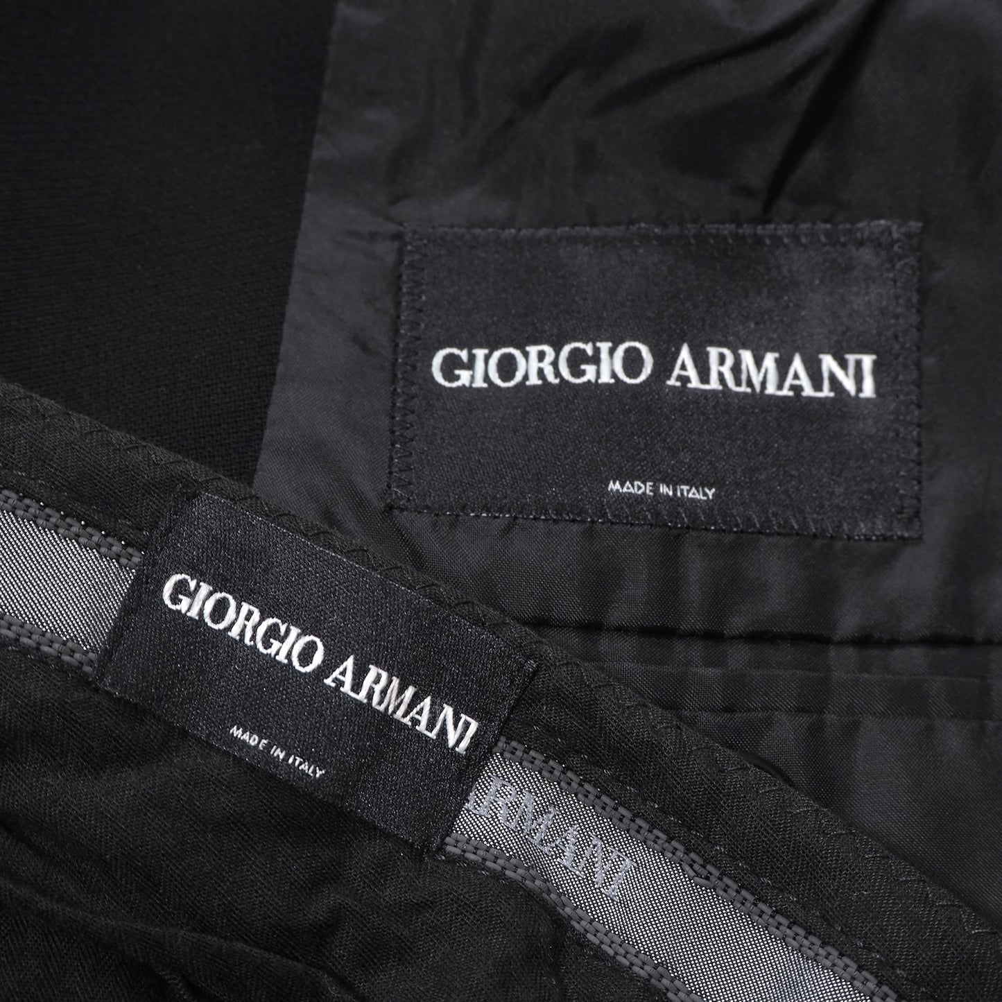 ジョルジオアルマーニ GIORGIO ARMANI ヴィンテージ 黒タグ ウール ストレッチ スーツ 50 ブラック メンズ 正規品 6-DE039