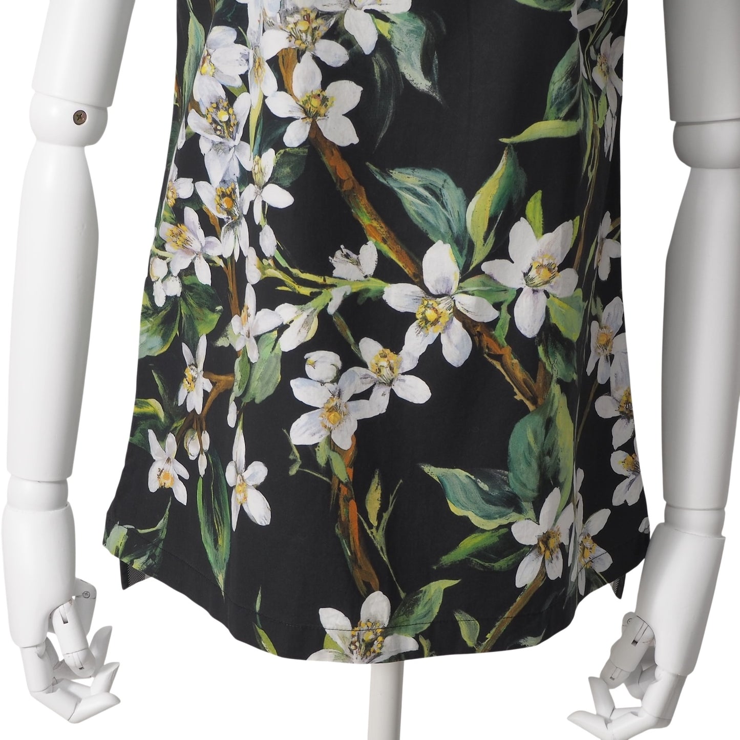美品 ドルチェ＆ガッバーナ DOLCE＆GABBANA フローラル柄 ノースリーブ トップス 38 ブラック レディース 正規品 6-DF045