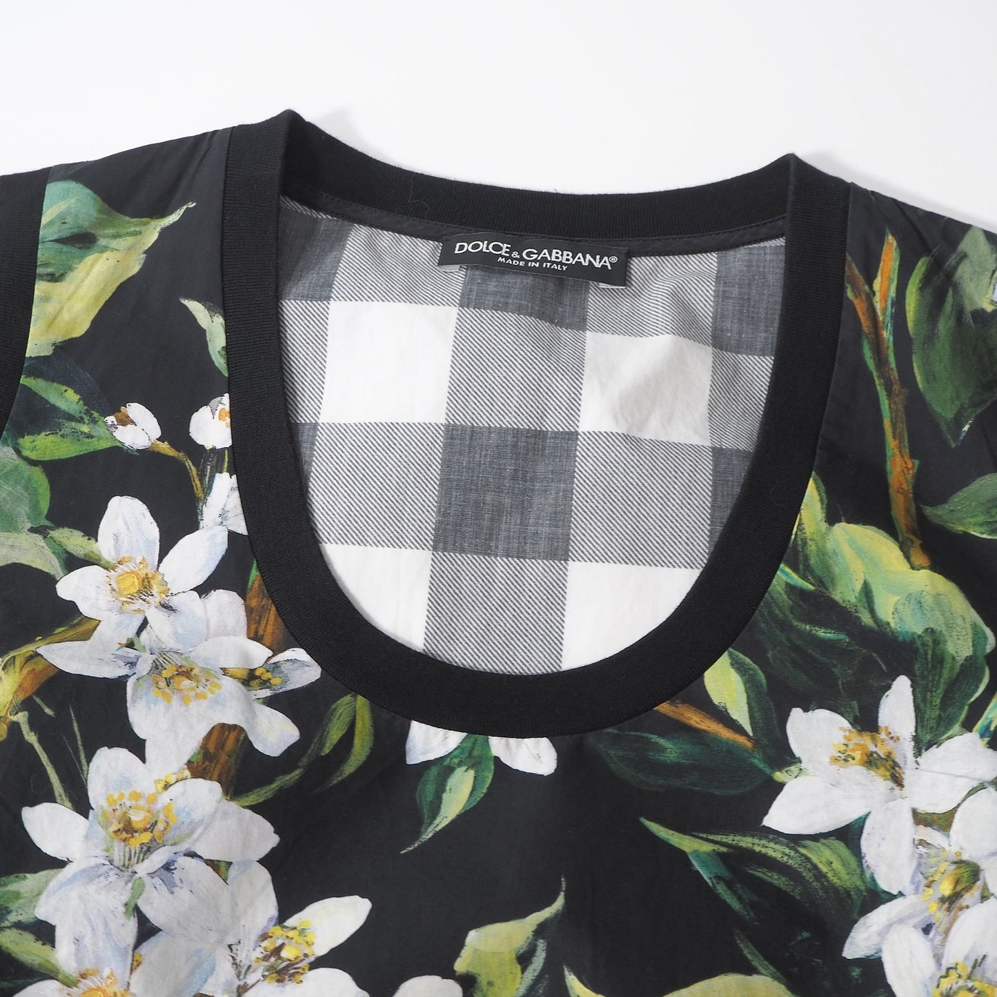 美品 ドルチェ＆ガッバーナ DOLCE＆GABBANA フローラル柄 ノースリーブ トップス 38 ブラック レディース 正規品 6-DF045