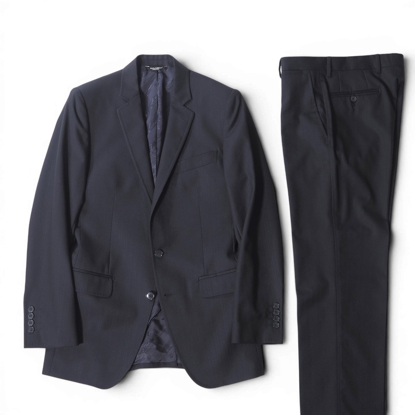 ドルチェ＆ガッバーナ DOLCE＆GABBANA LUXURY ヴァージンウール スーツ ジャケット パンツ 44 ネイビー メンズ 正規品 6-DF046