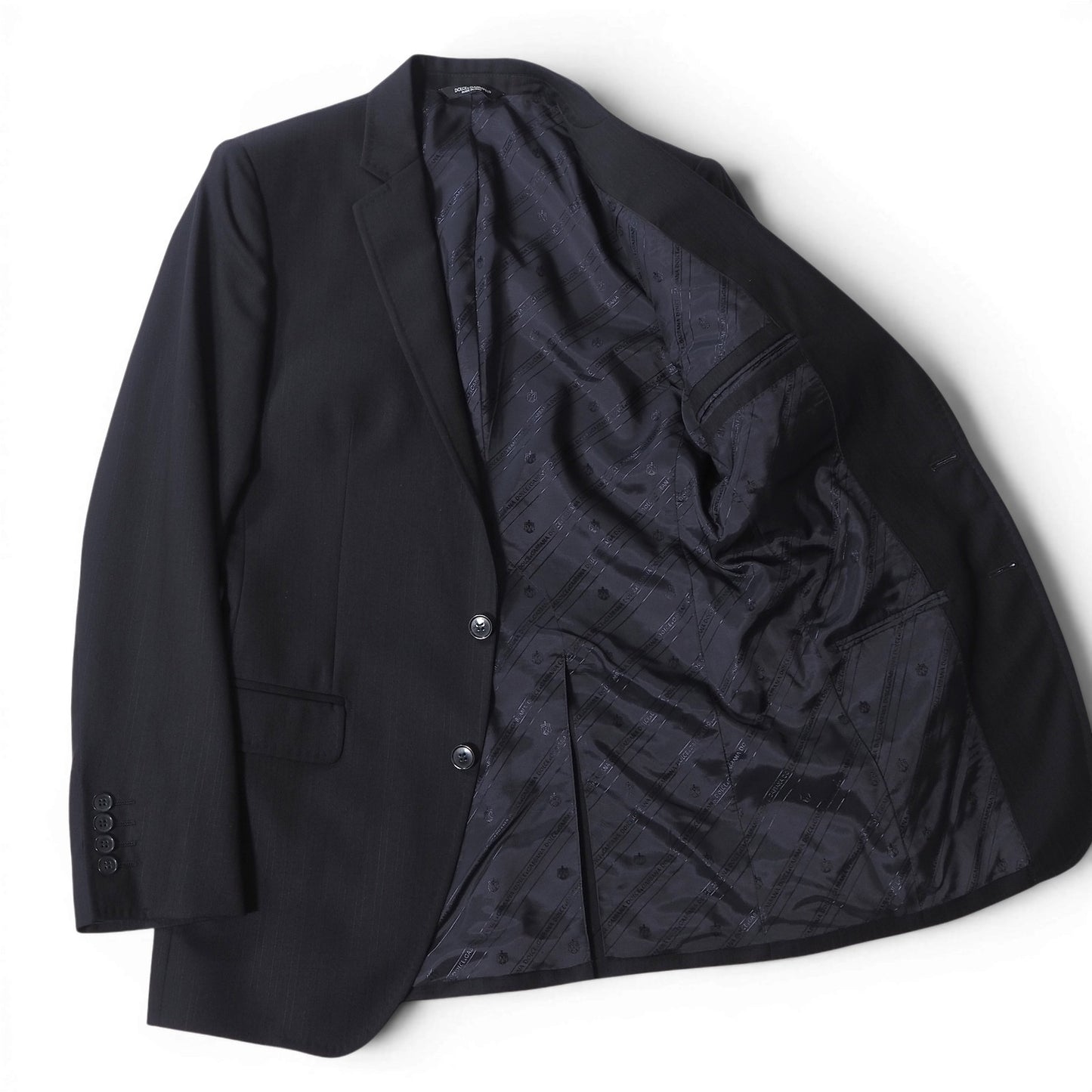 ドルチェ＆ガッバーナ DOLCE＆GABBANA LUXURY ヴァージンウール スーツ ジャケット パンツ 44 ネイビー メンズ 正規品 6-DF046